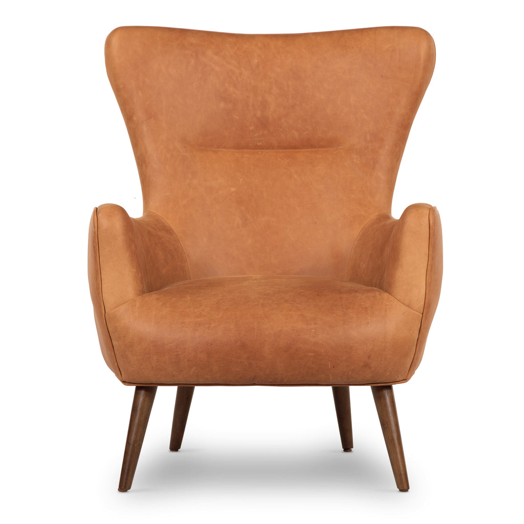 Fauteuil en cuir | Tan cognac