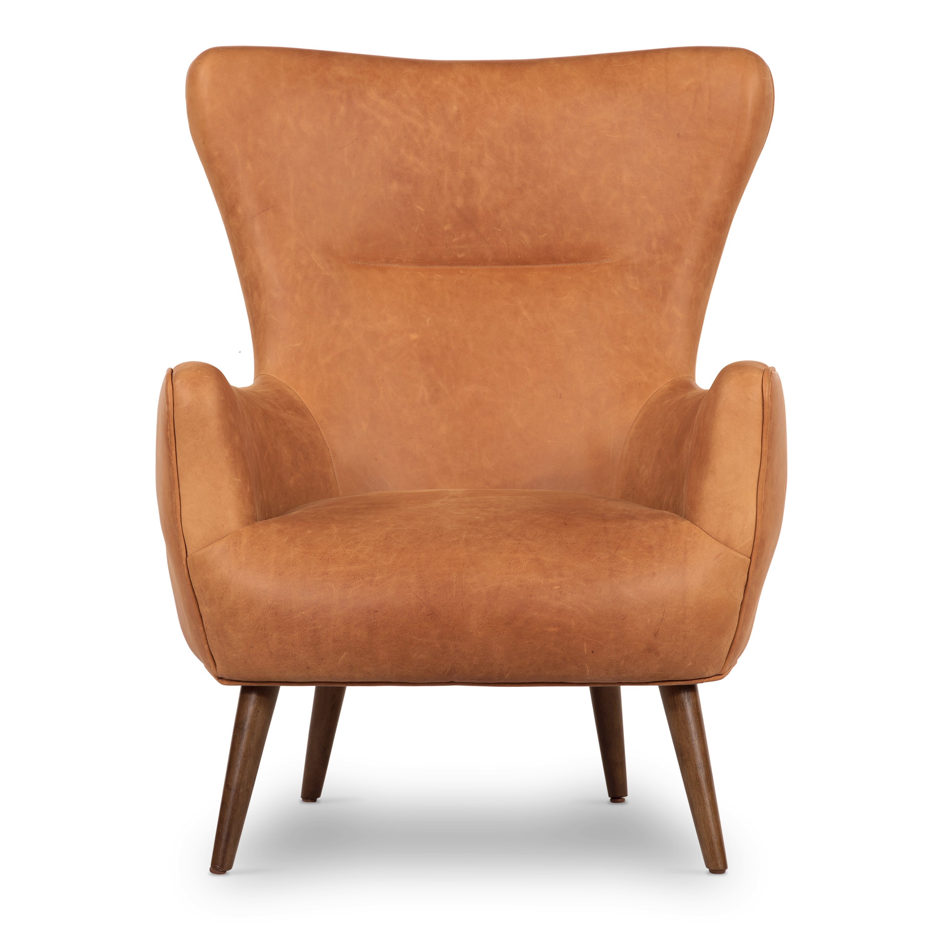 Fauteuil en cuir | Tan cognac