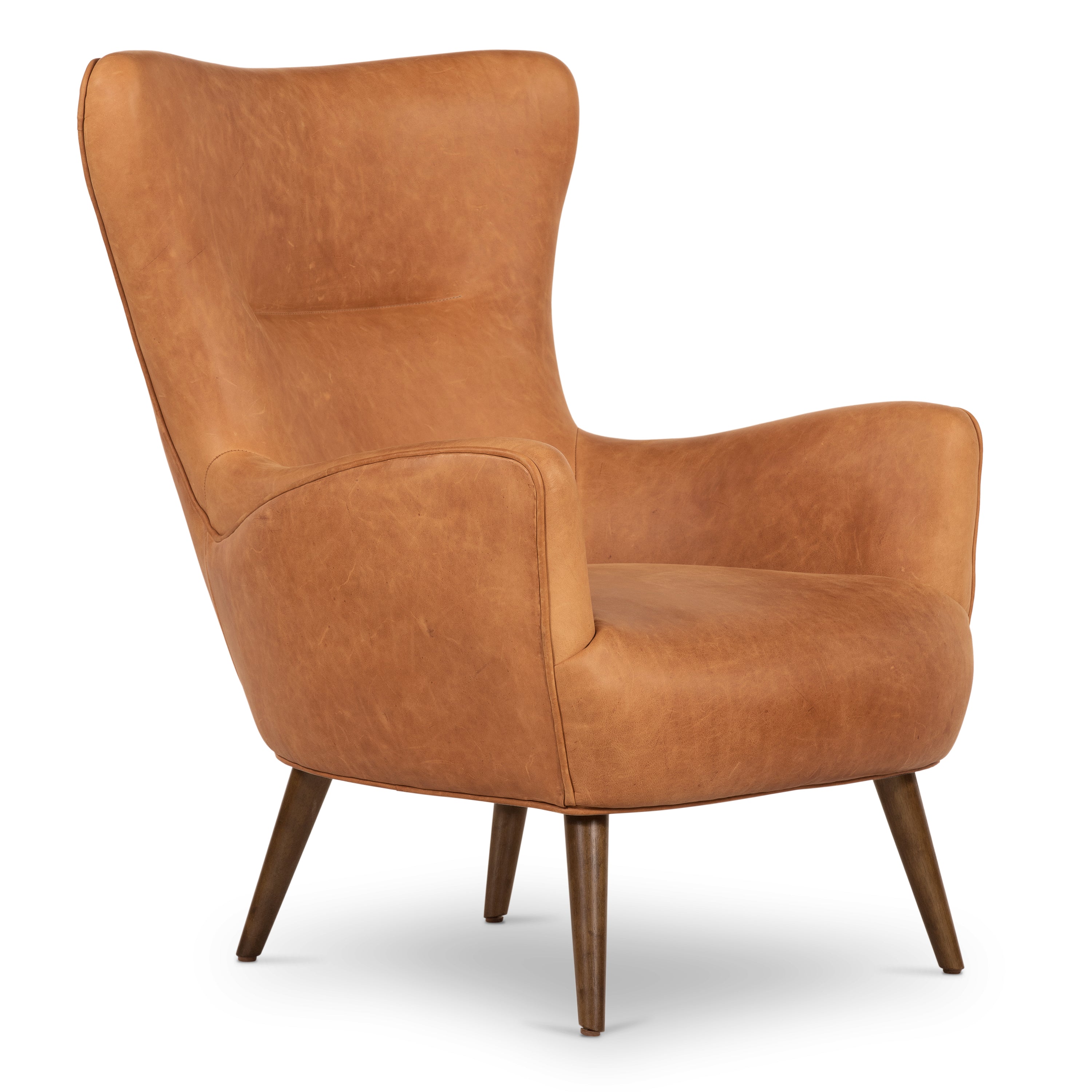 Fauteuil en cuir | Tan Cognac