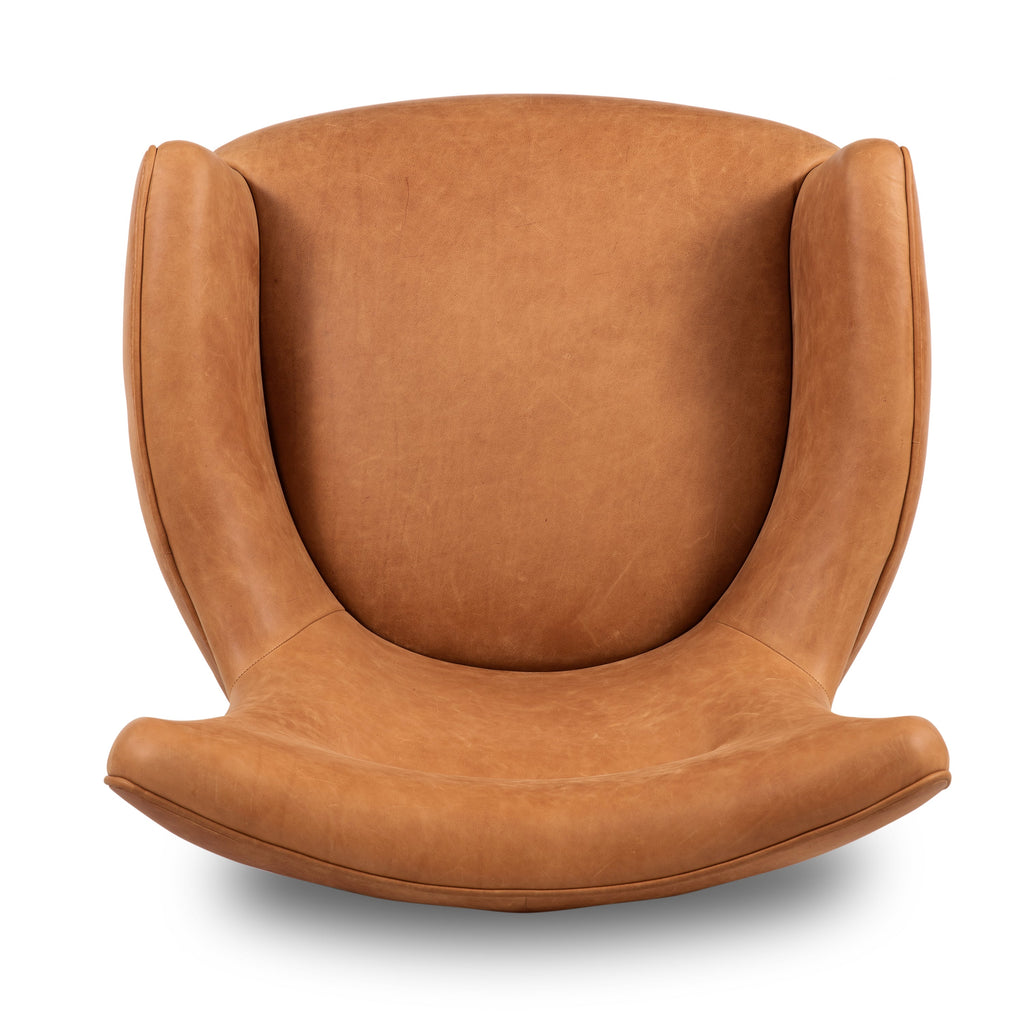 Fauteuil en cuir | Tan cognac