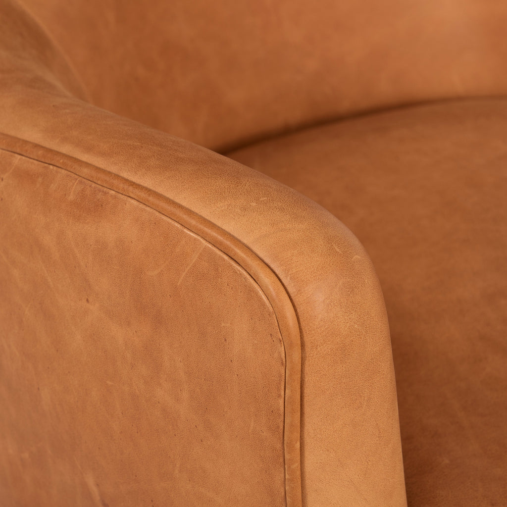 Fauteuil en cuir | Tan Cognac