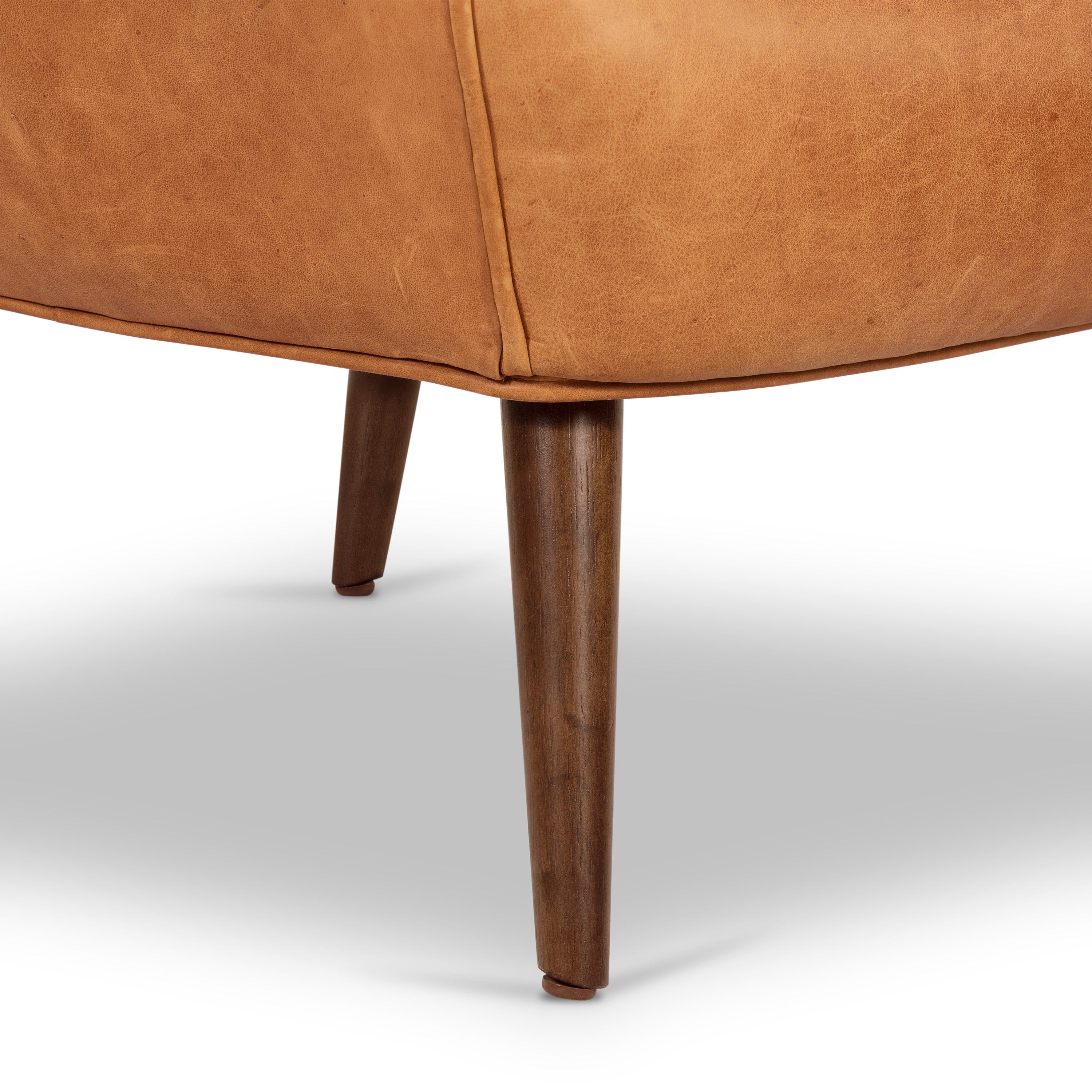 Fauteuil en cuir | Tan cognac