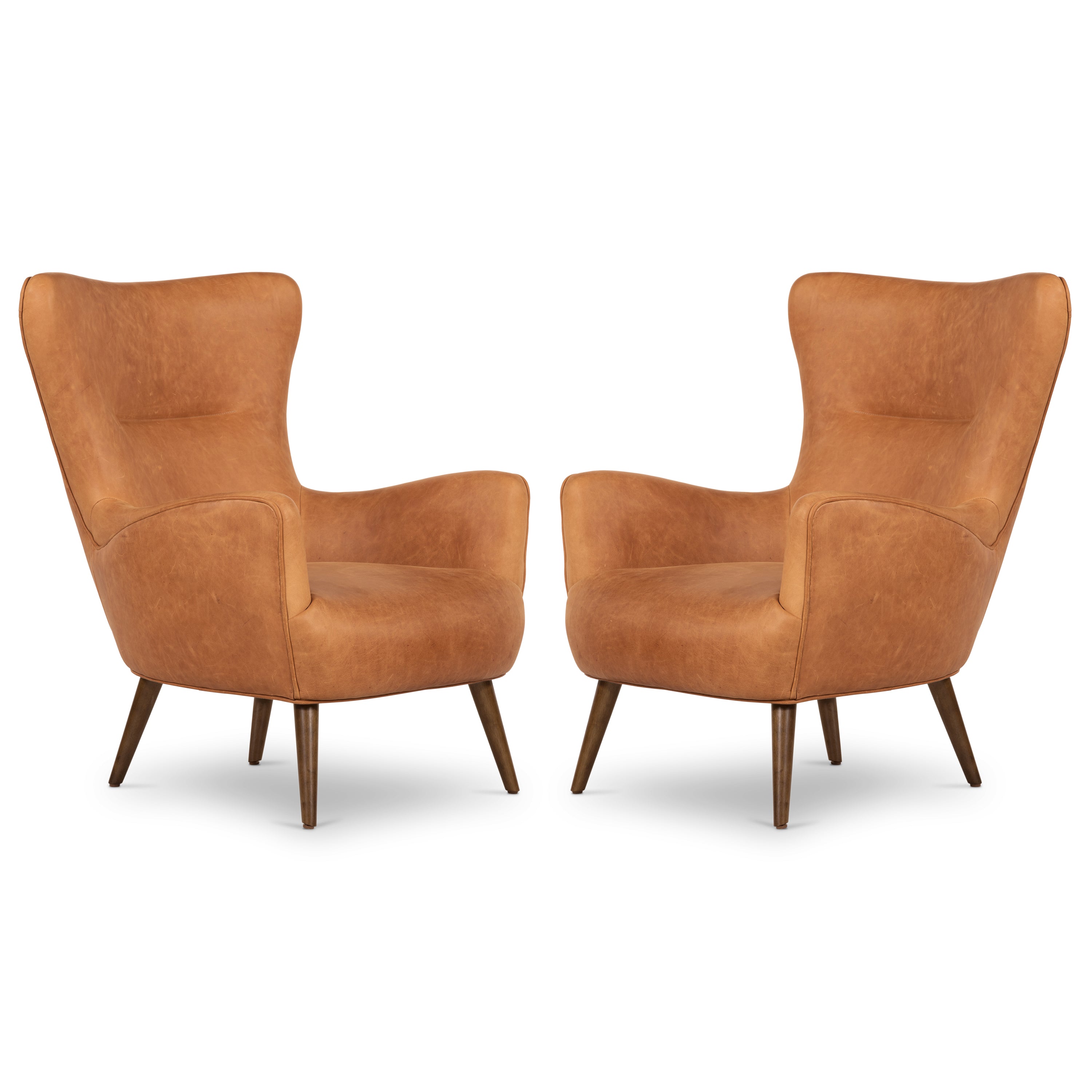 Fauteuil en cuir | Tan Cognac