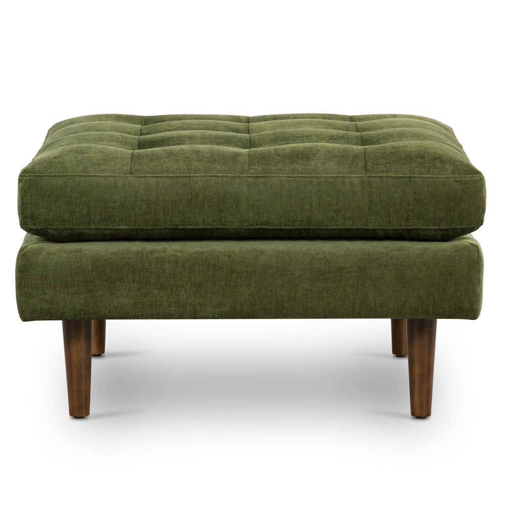 Ottoman en velours | Vert vieilli