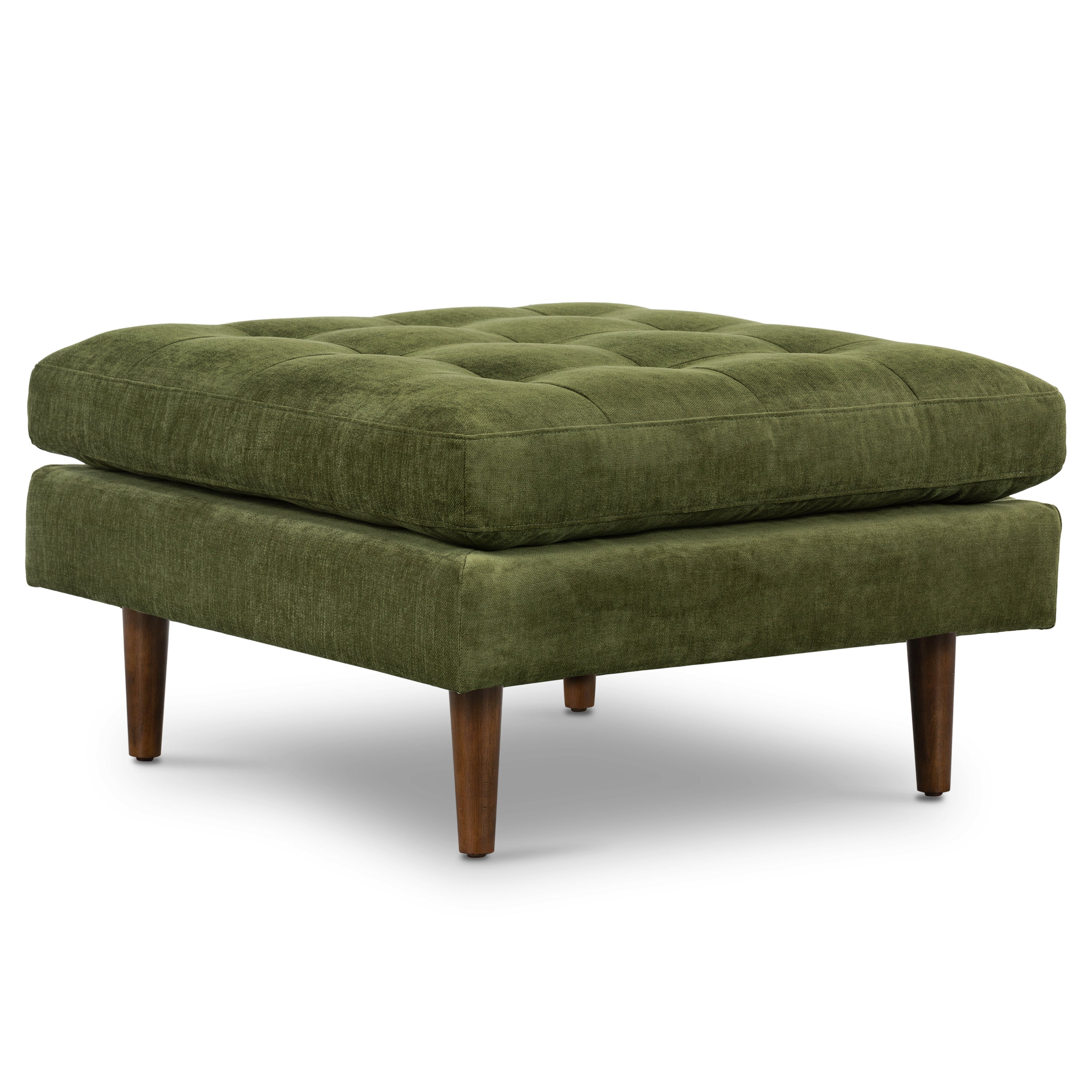 Ottoman en velours | Vert vieilli