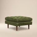 Ottoman en velours | Vert vieilli