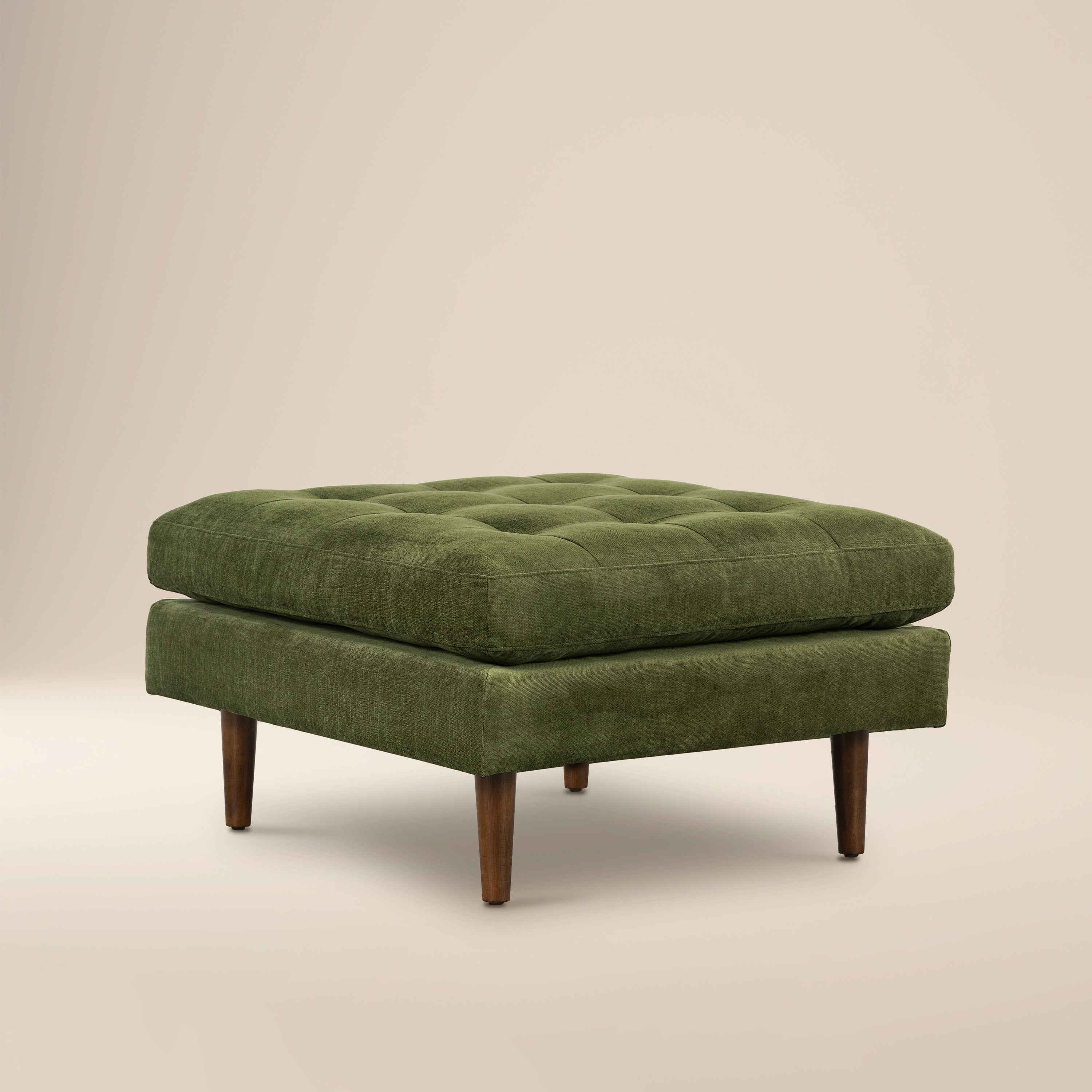 Ottoman en velours | Vert vieilli
