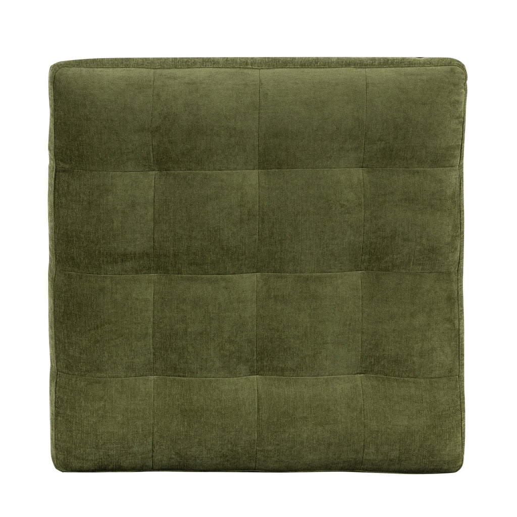Ottoman en velours | Vert vieilli
