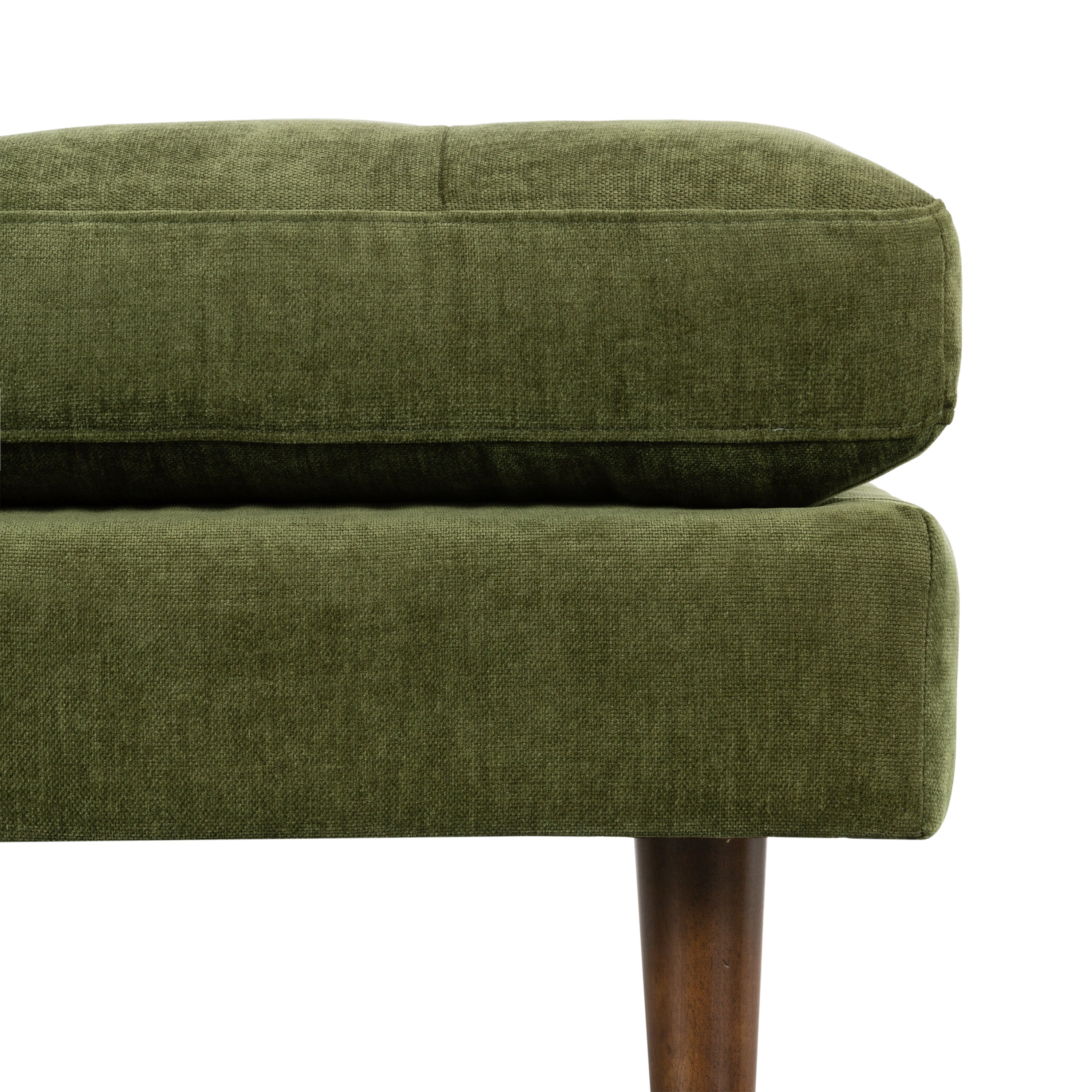 Ottoman en velours | Vert vieilli