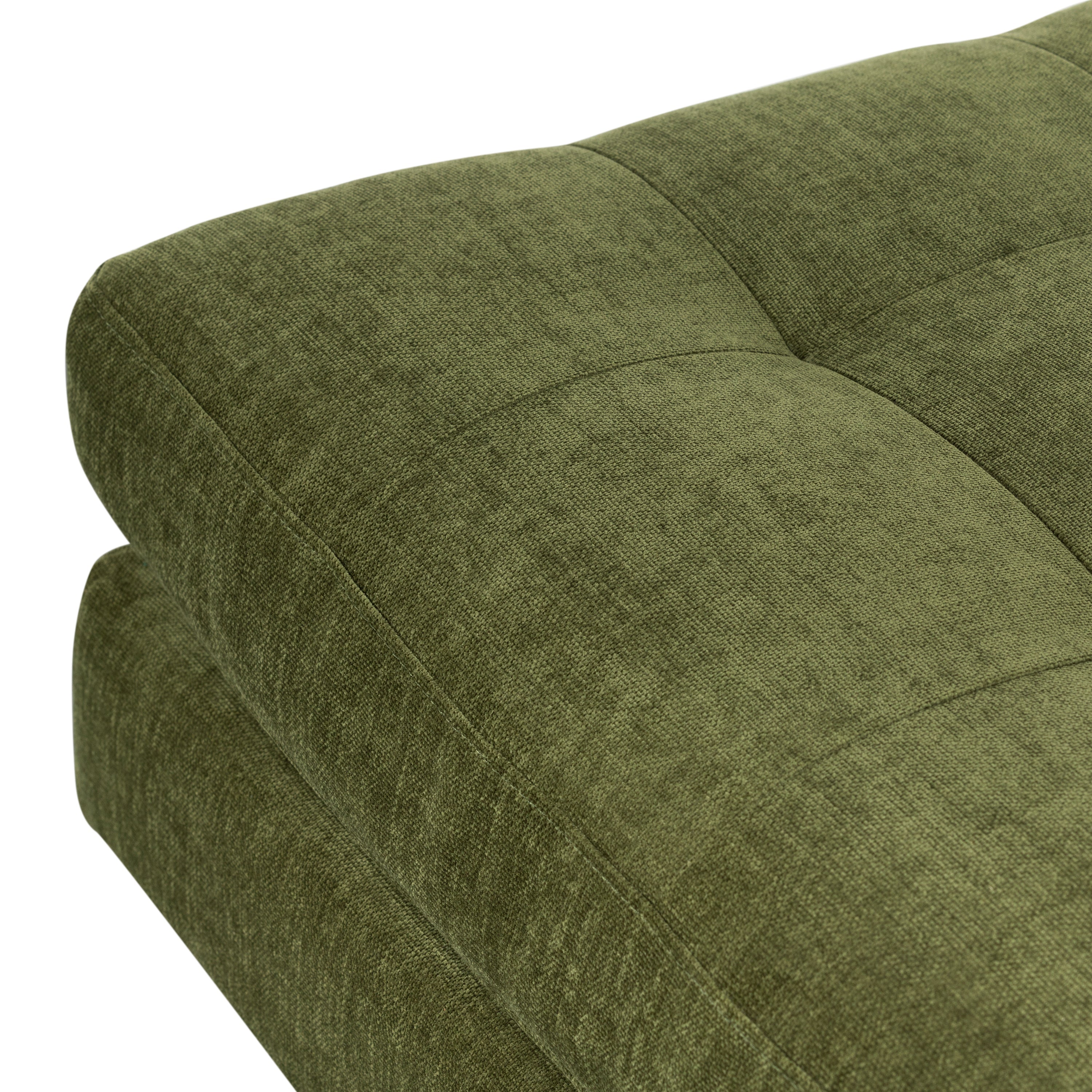 Ottoman en velours | Vert vieilli