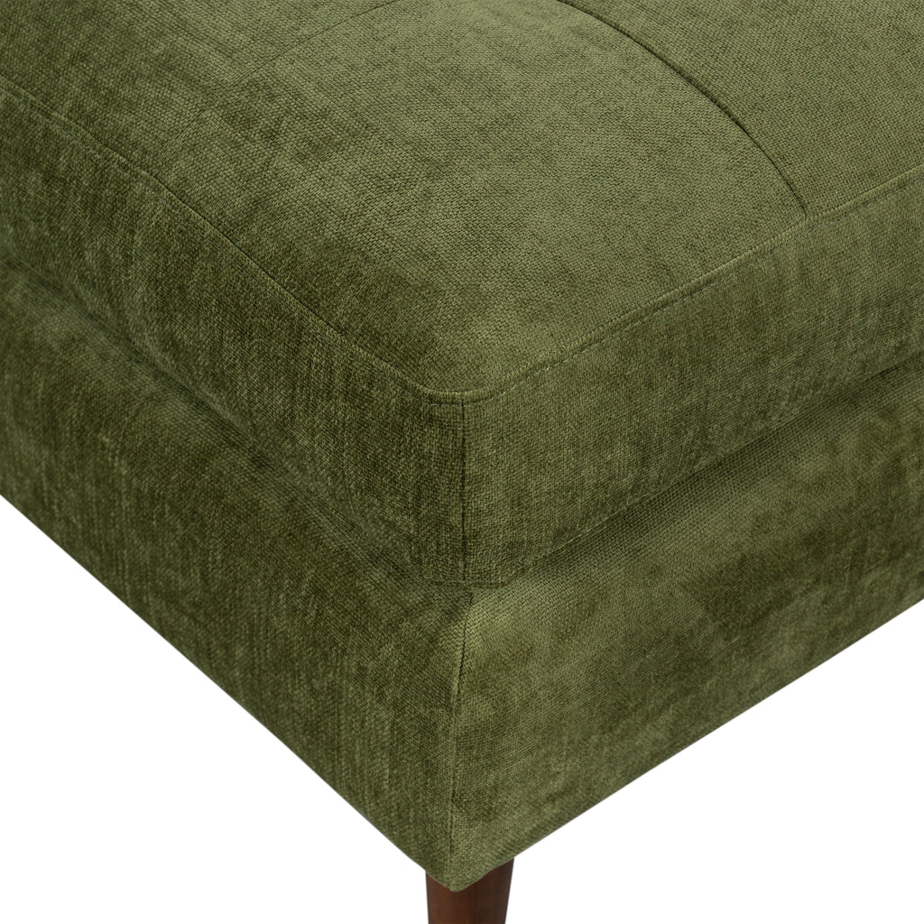 Ottoman en velours | Vert vieilli