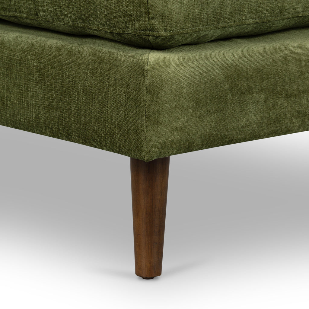 Ottoman en velours | Vert vieilli