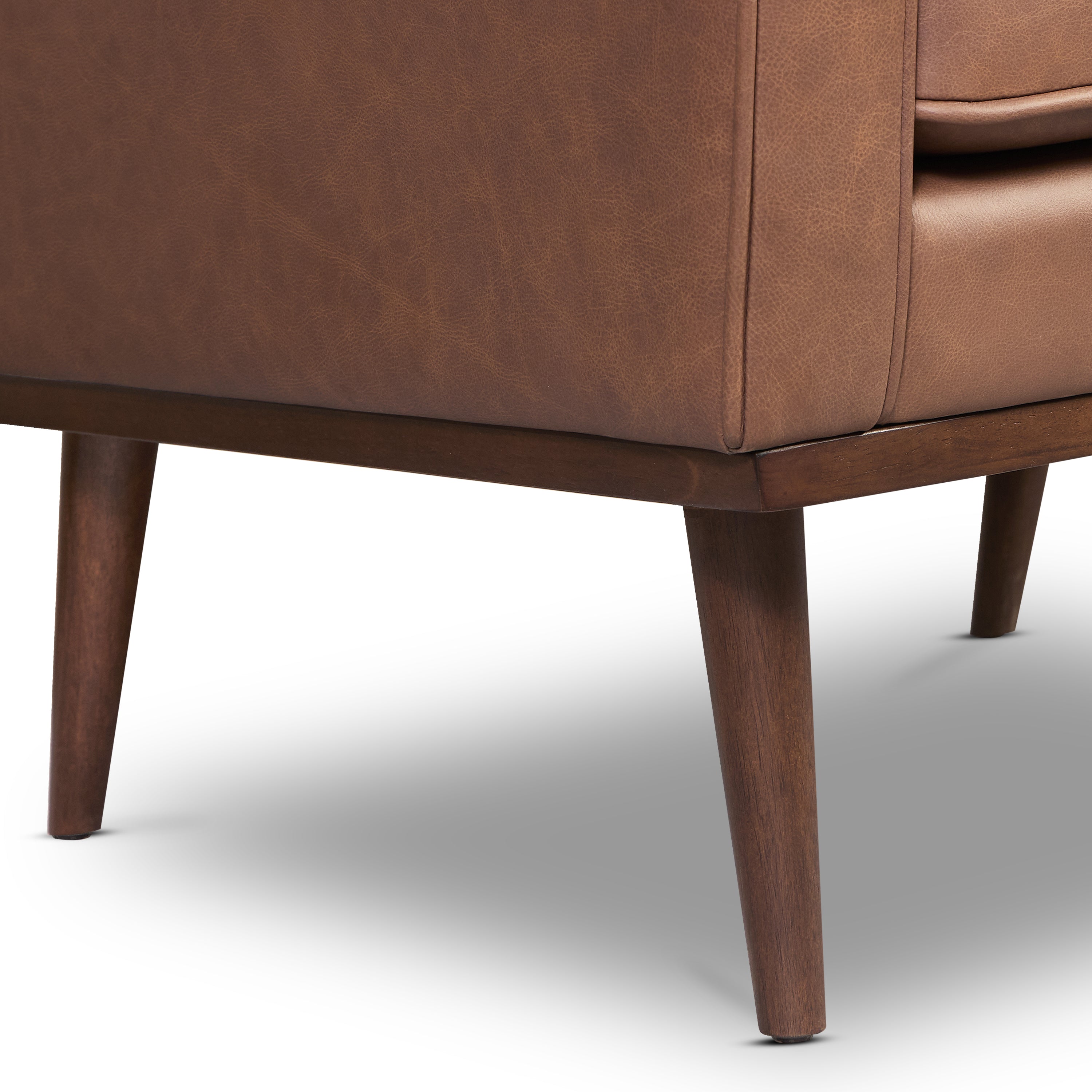 Fauteuil en cuir | Brun caramel