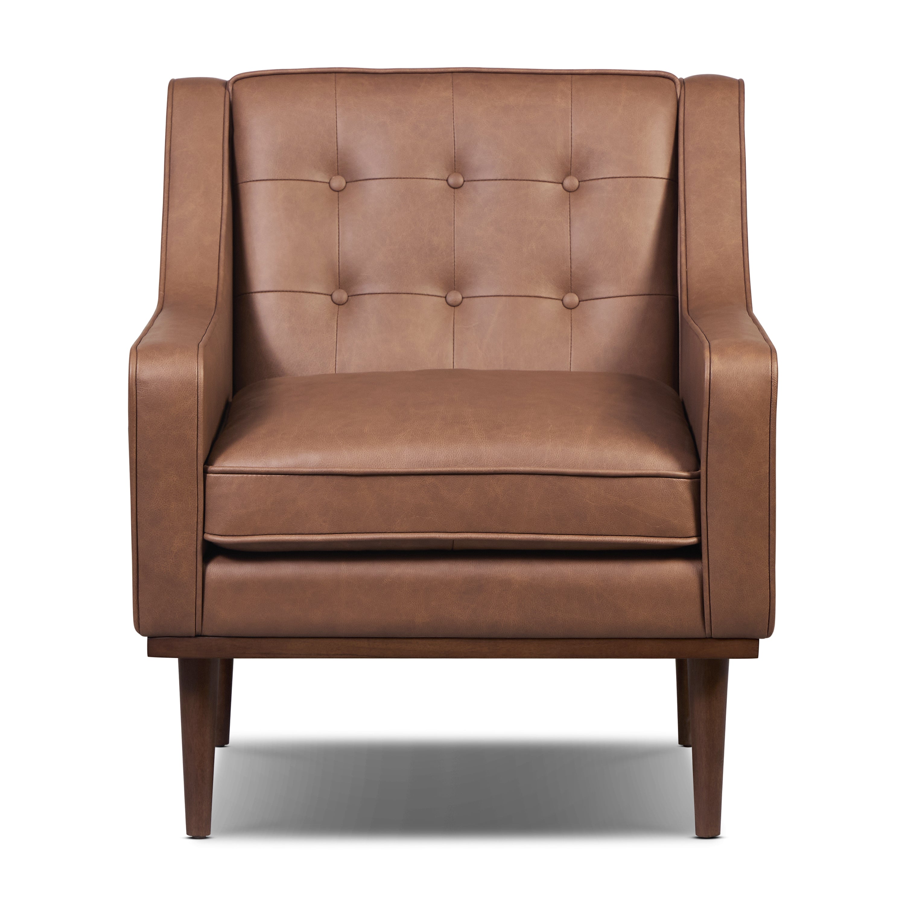 Fauteuil en cuir | Brun caramel