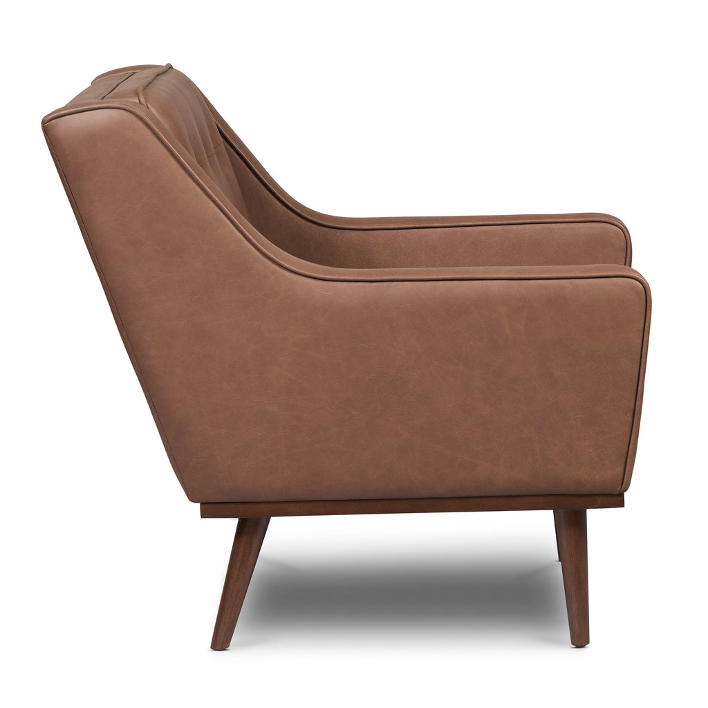 Fauteuil en cuir | Brun caramel