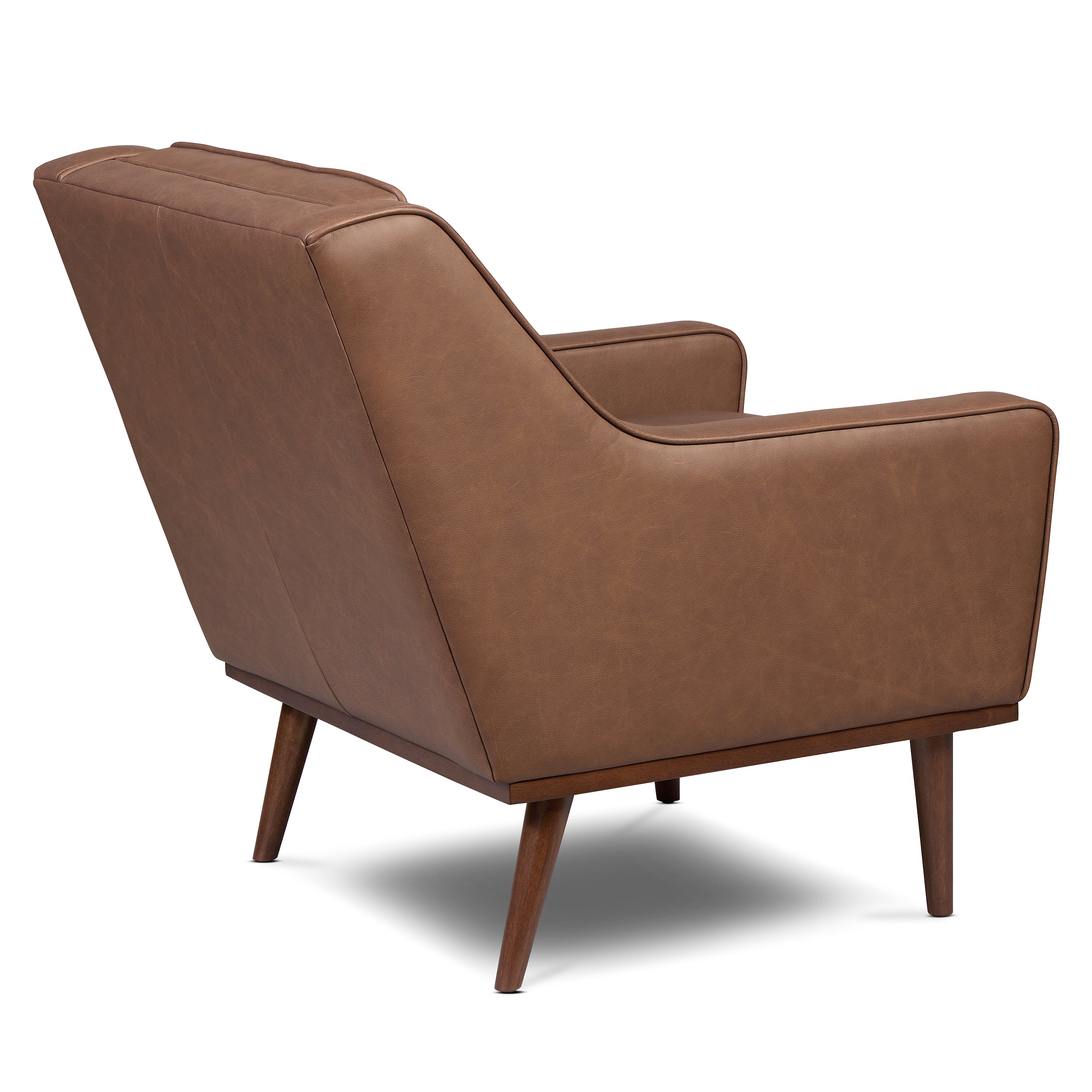 Fauteuil en cuir | Brun caramel