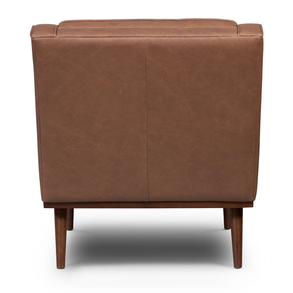 Fauteuil en cuir | Brun caramel