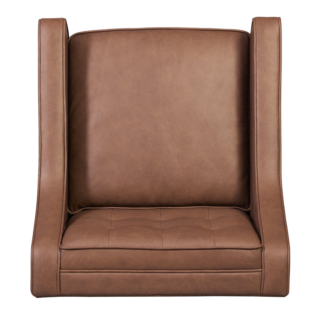 Fauteuil en cuir | Brun caramel