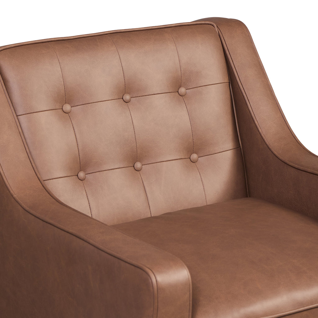 Fauteuil en cuir | Brun caramel