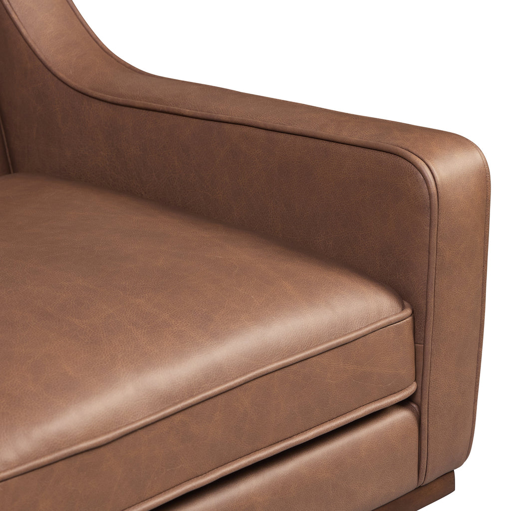 Fauteuil en cuir | Brun caramel