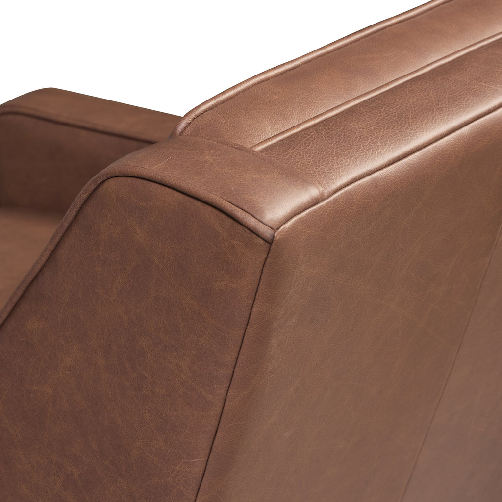 Fauteuil en cuir | Brun caramel