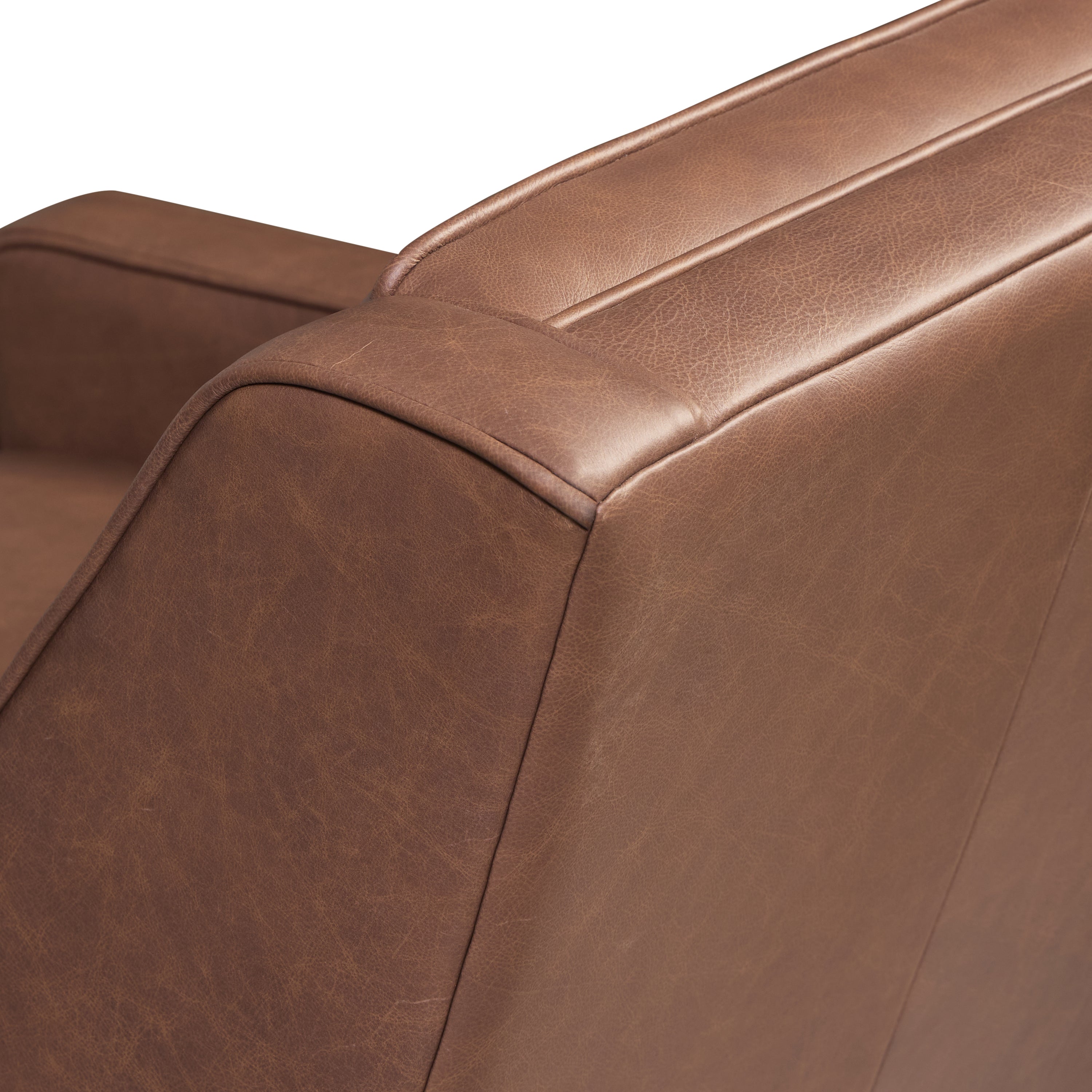 Fauteuil en cuir | Brun caramel