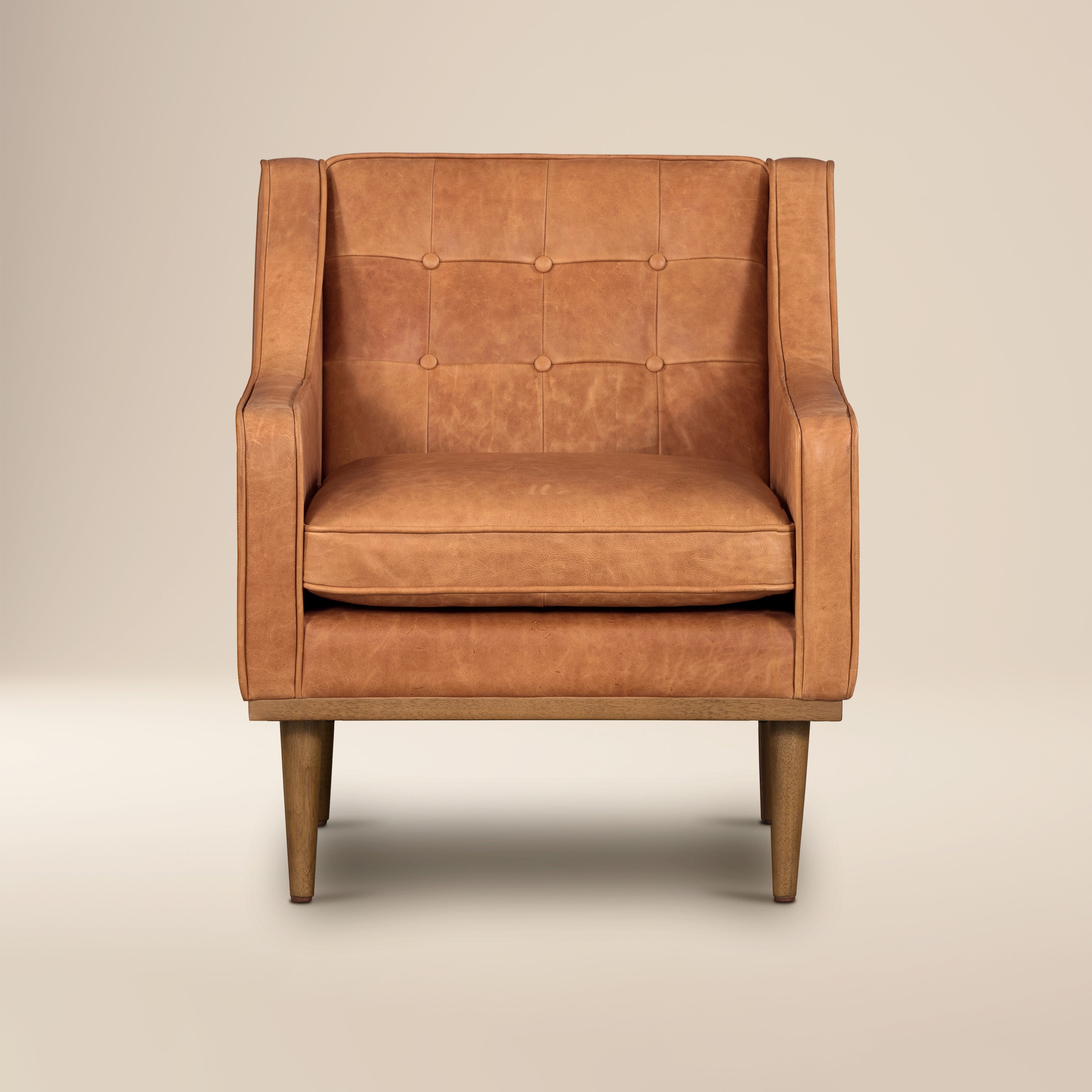 Fauteuil en cuir | Cognac Tan