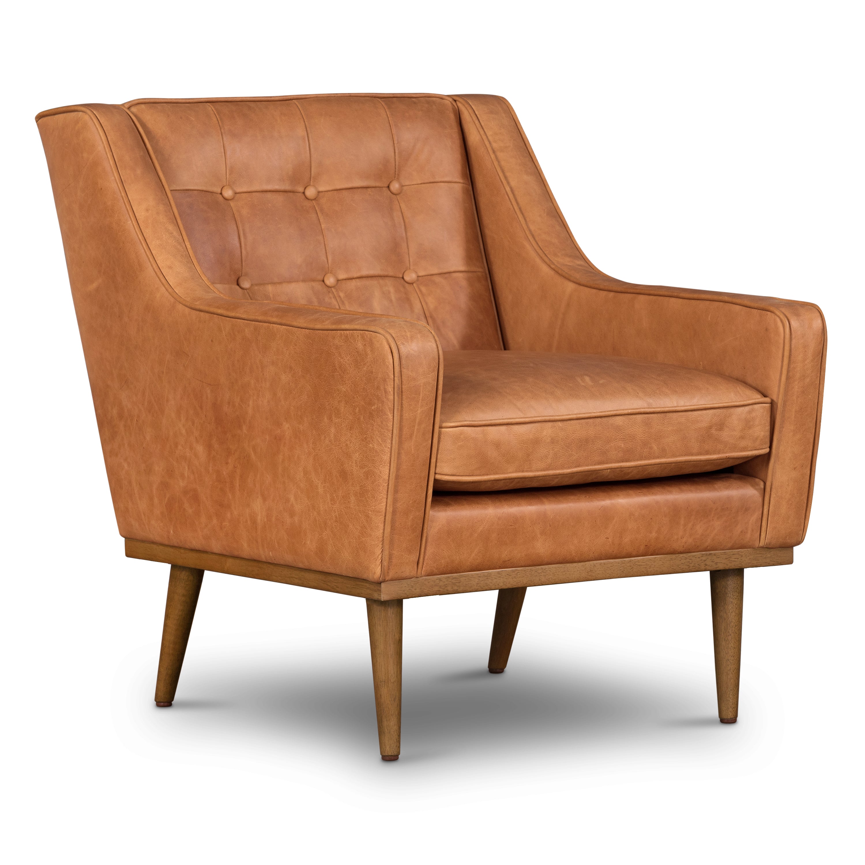 Fauteuil en cuir | Cognac Tan