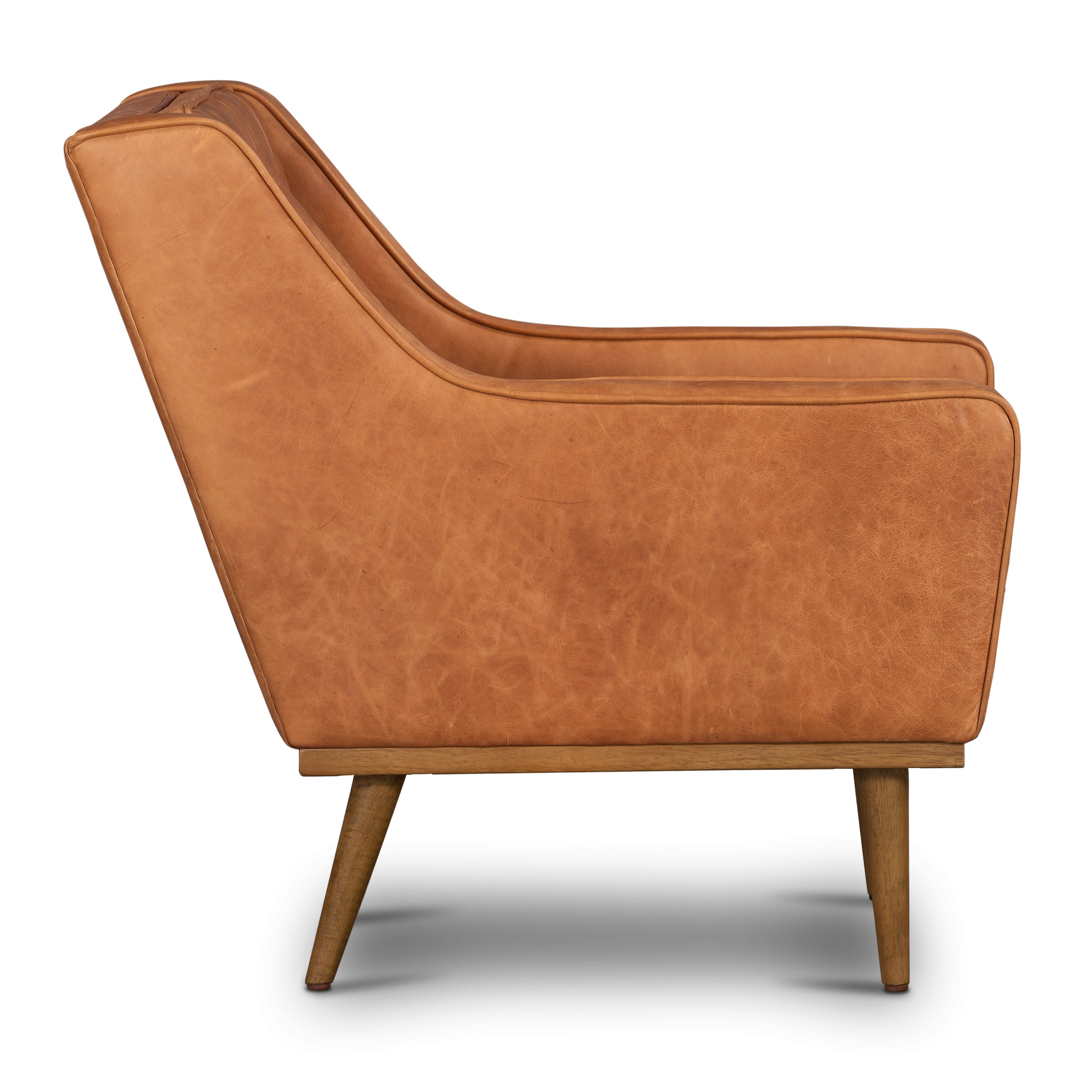 Fauteuil en cuir | Cognac Tan