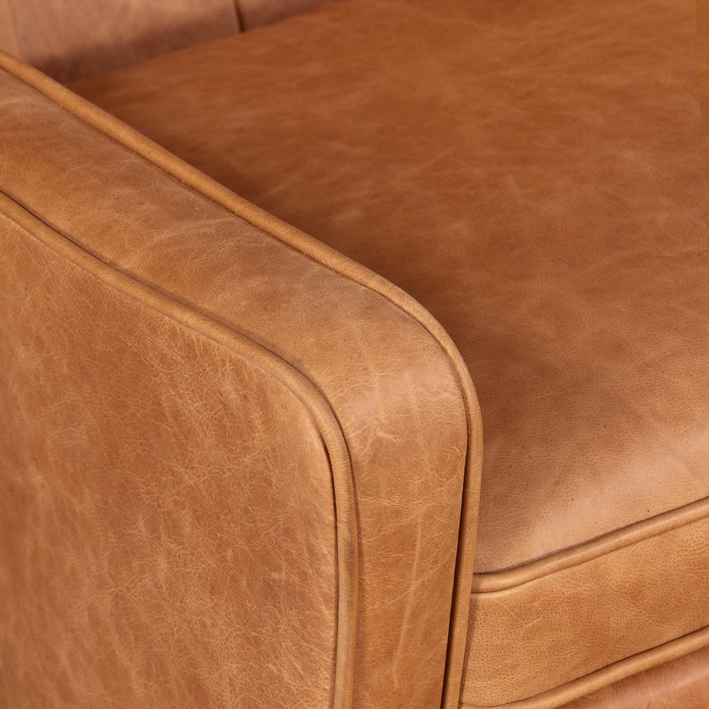 Fauteuil en cuir | Cognac Tan