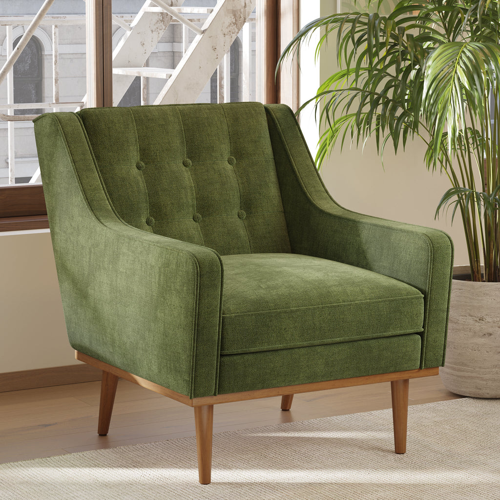 Fauteuil en tissu | Vert vieilli