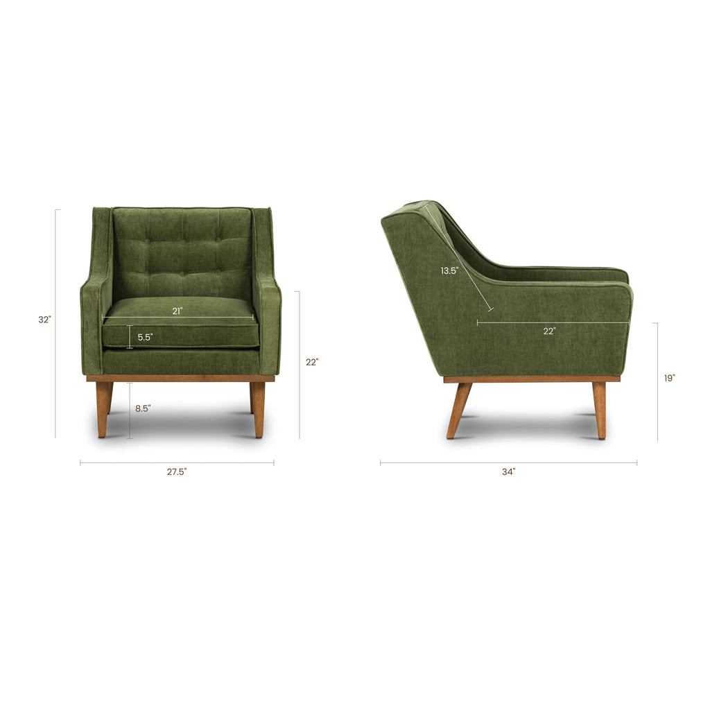 Fauteuil en tissu | Vert vieilli