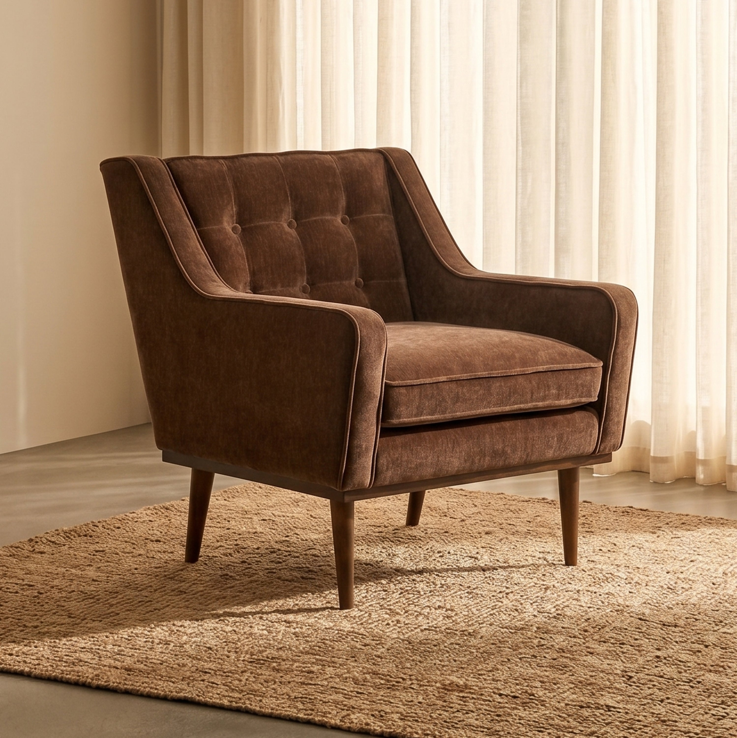 Fauteuil en tissu | Marron bronzé