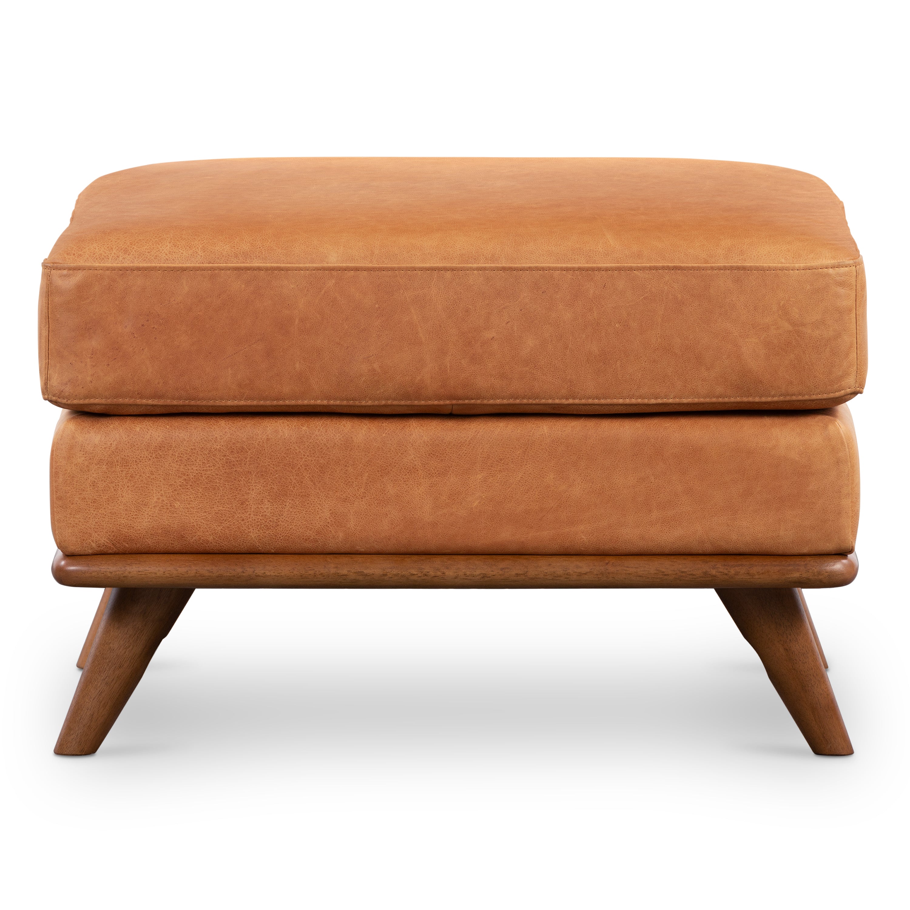 Repose-pieds en cuir | Tan Cognac