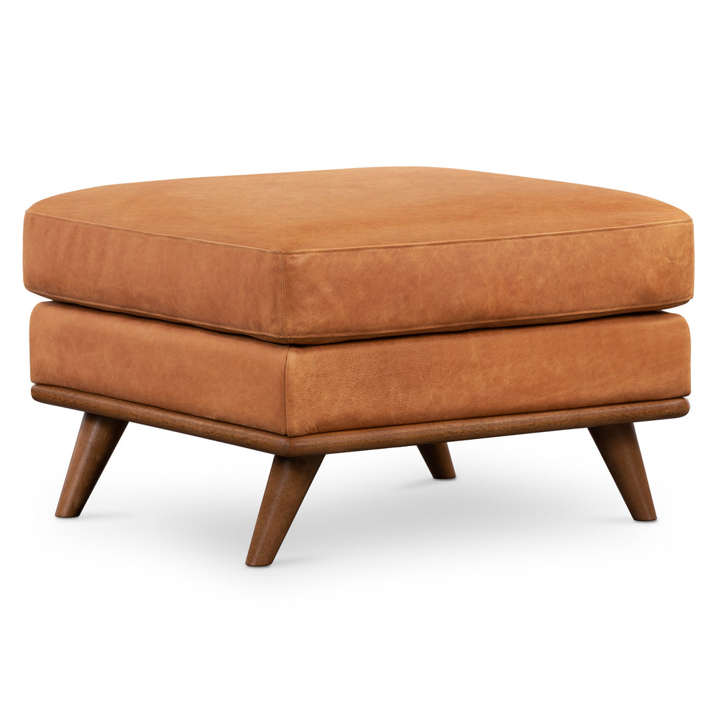 Repose-pieds en cuir | Tan Cognac