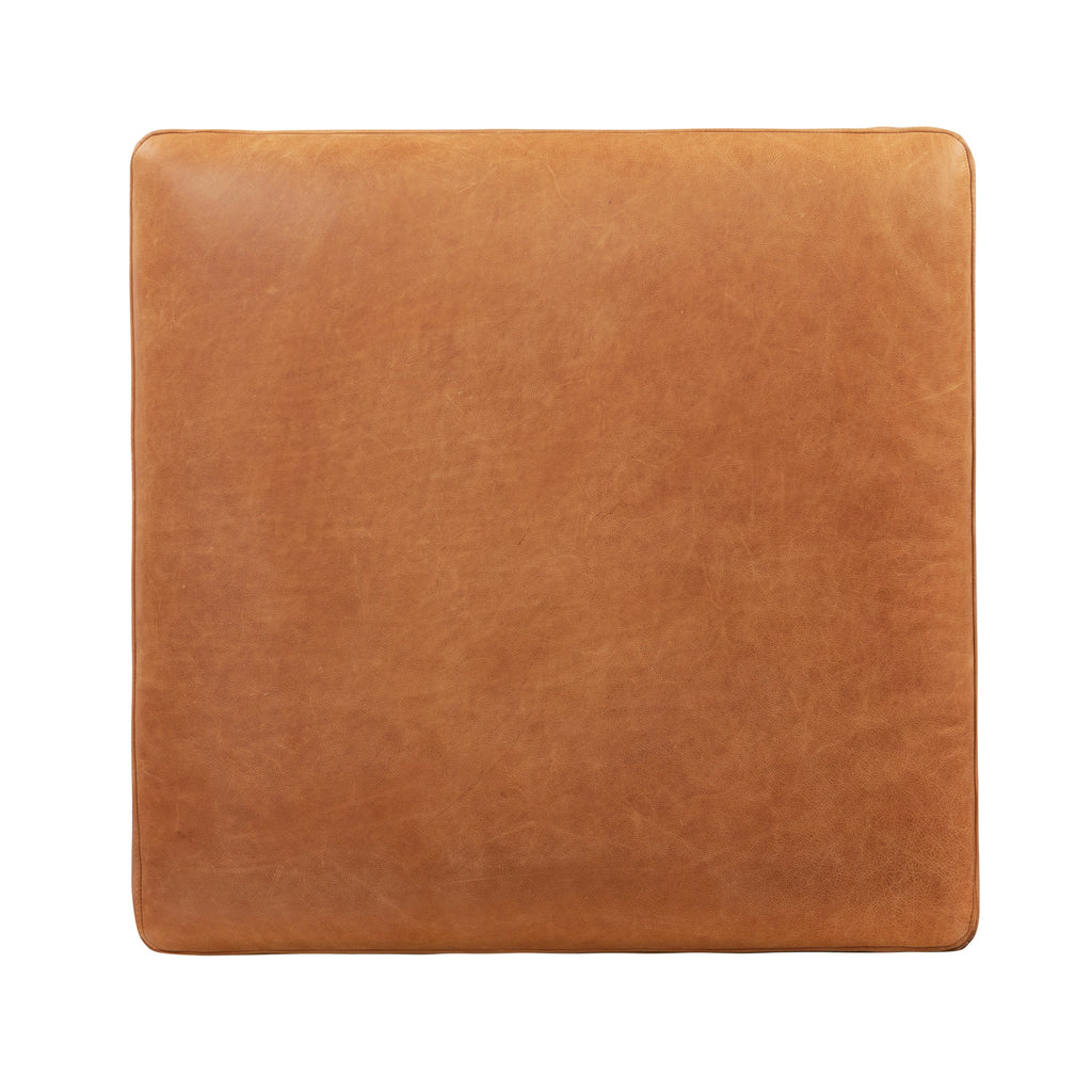 Repose-pieds en cuir | Tan Cognac