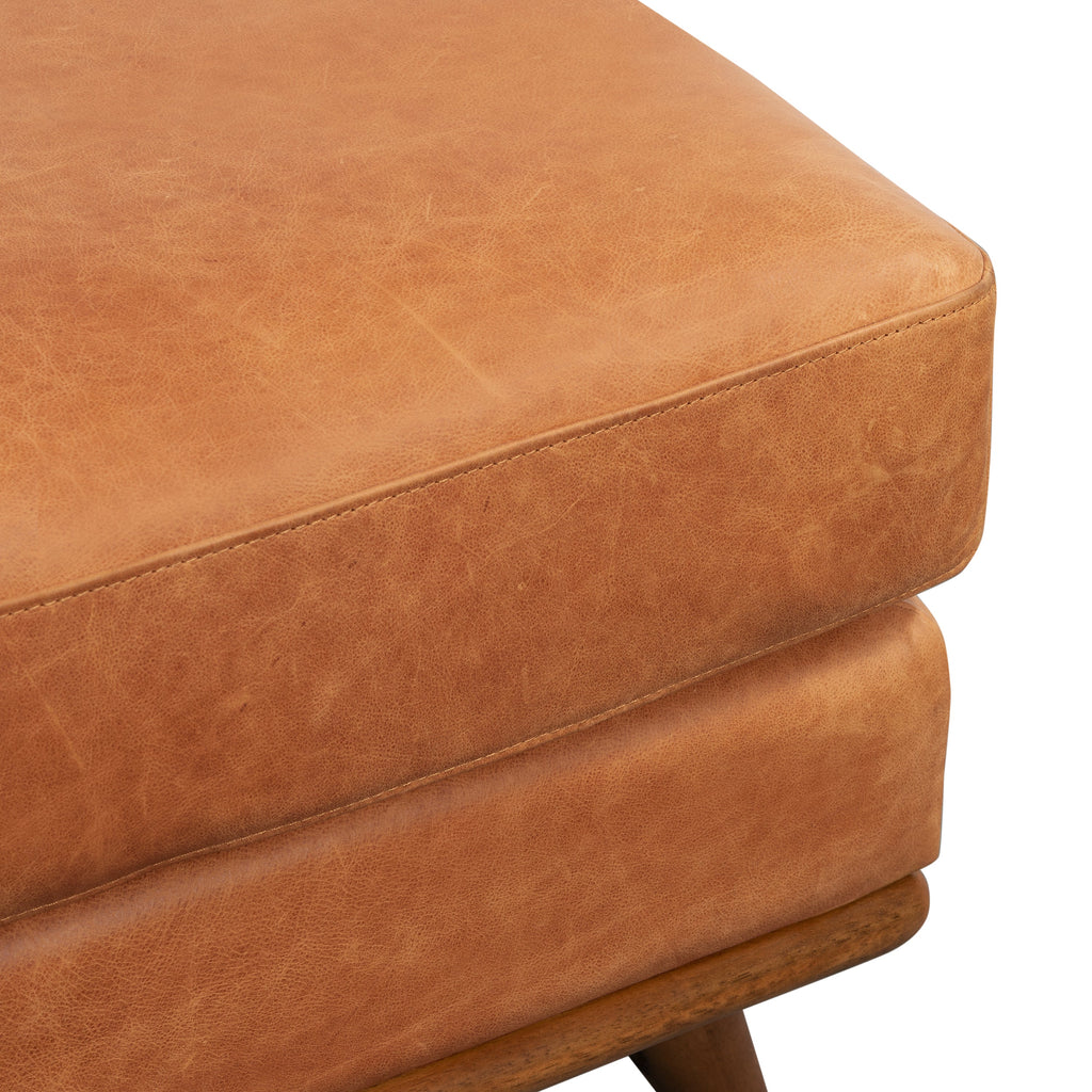 Repose-pieds en cuir | Tan Cognac