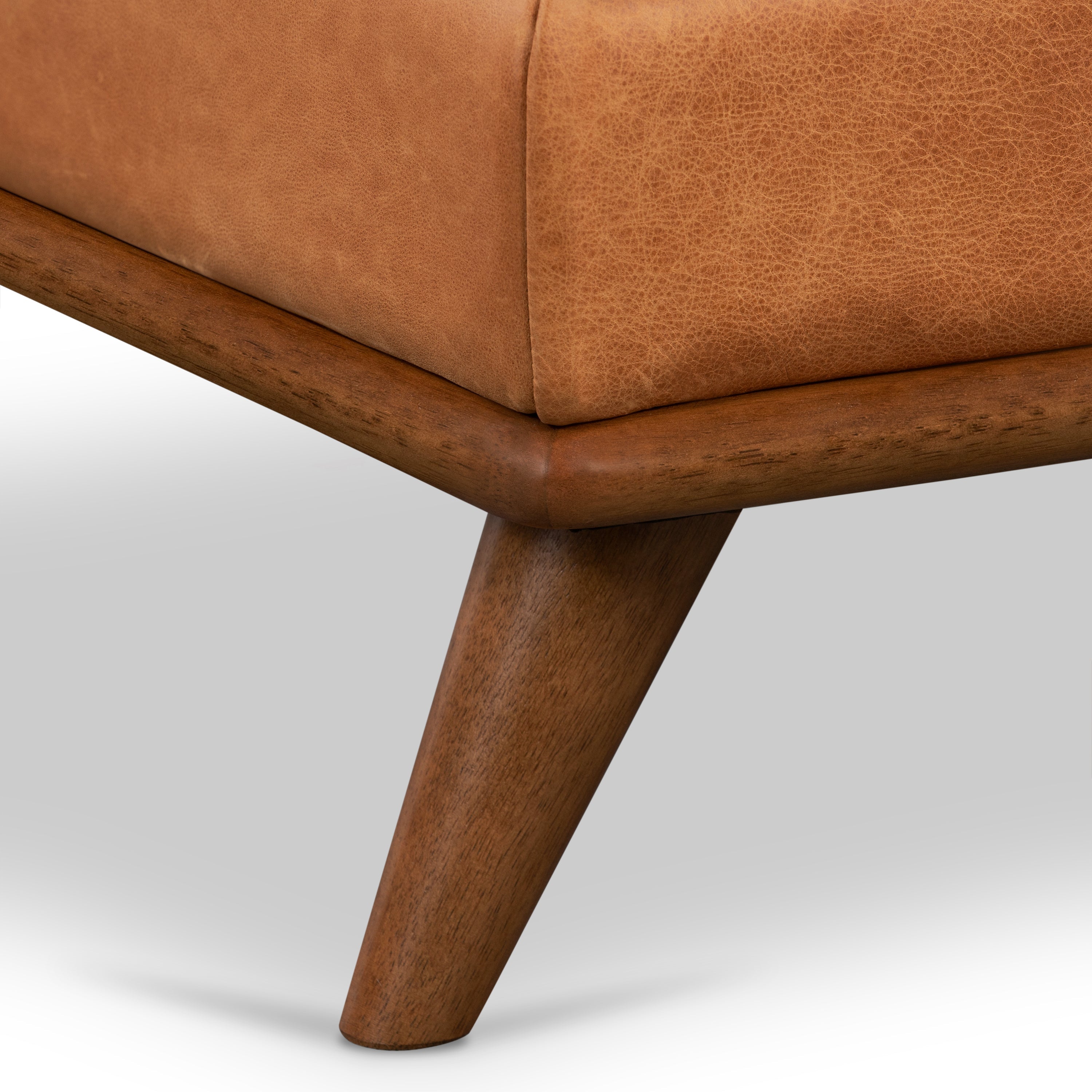 Repose-pieds en cuir | Tan Cognac