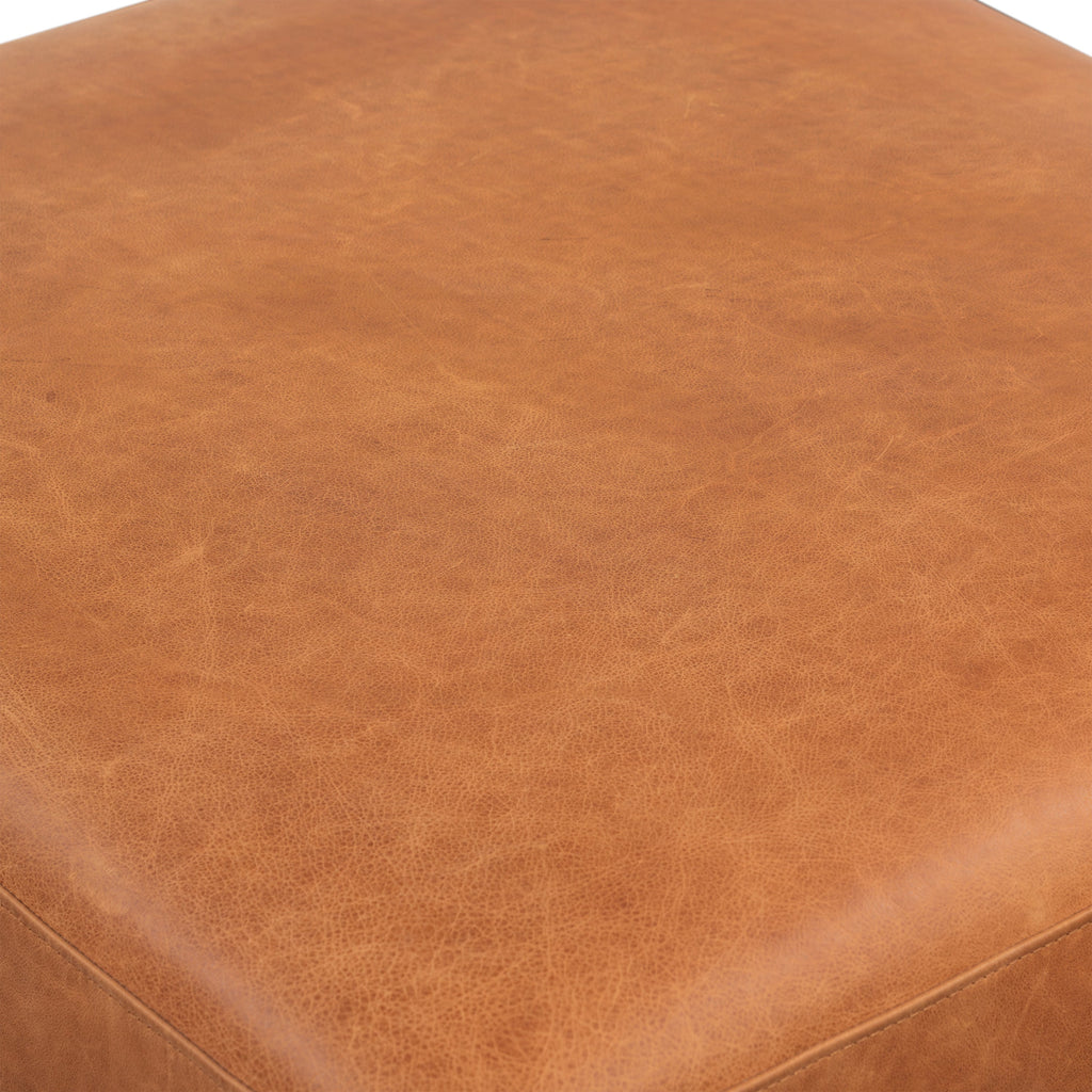 Repose-pieds en cuir | Tan Cognac