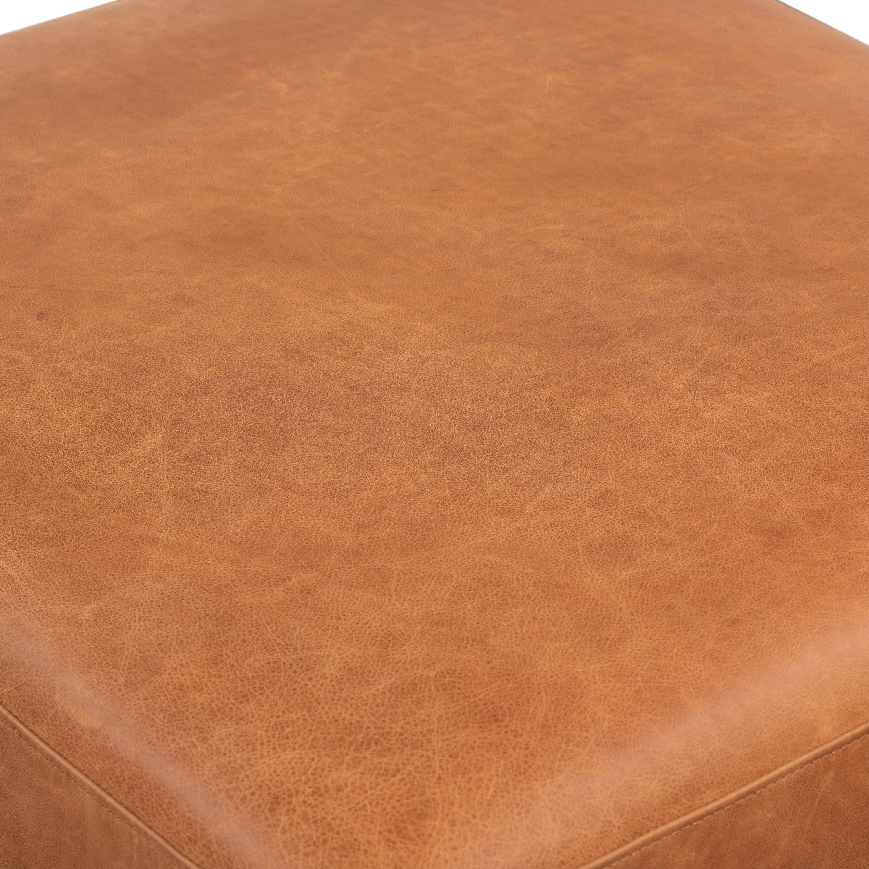 Repose-pieds en cuir | Tan Cognac