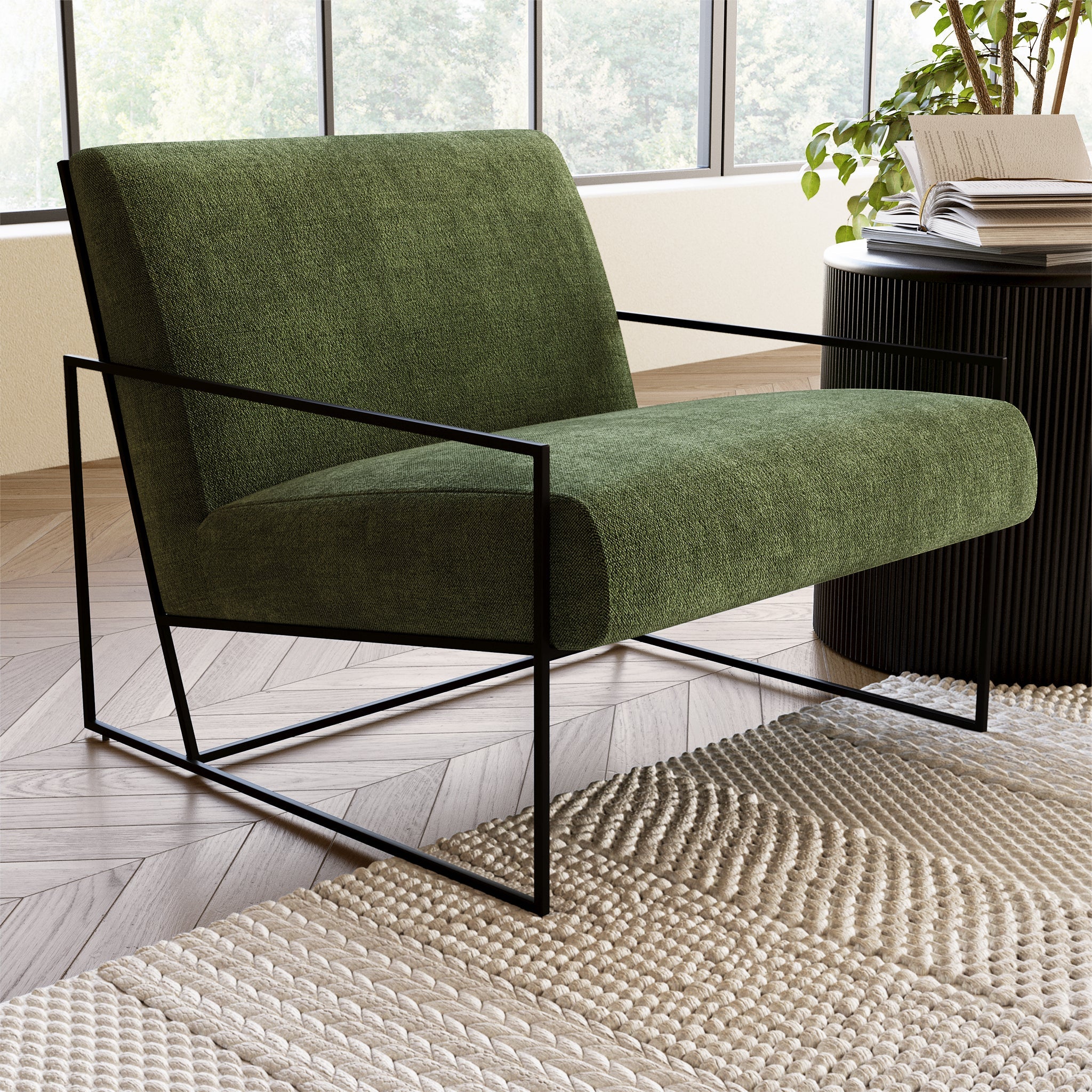 Fauteuil en tissu | Vert vieilli