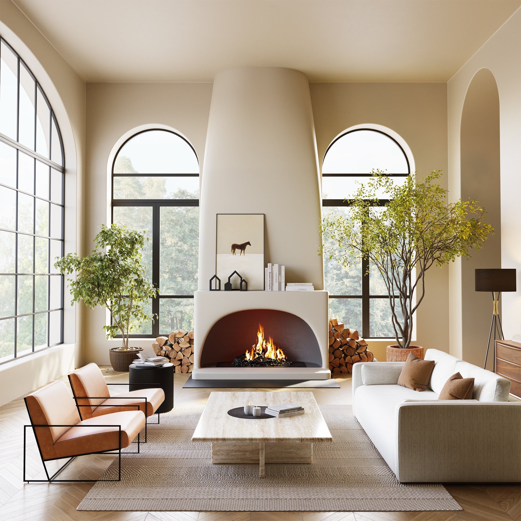 Fauteuil Lounge en Cuir | Cognac Tanné