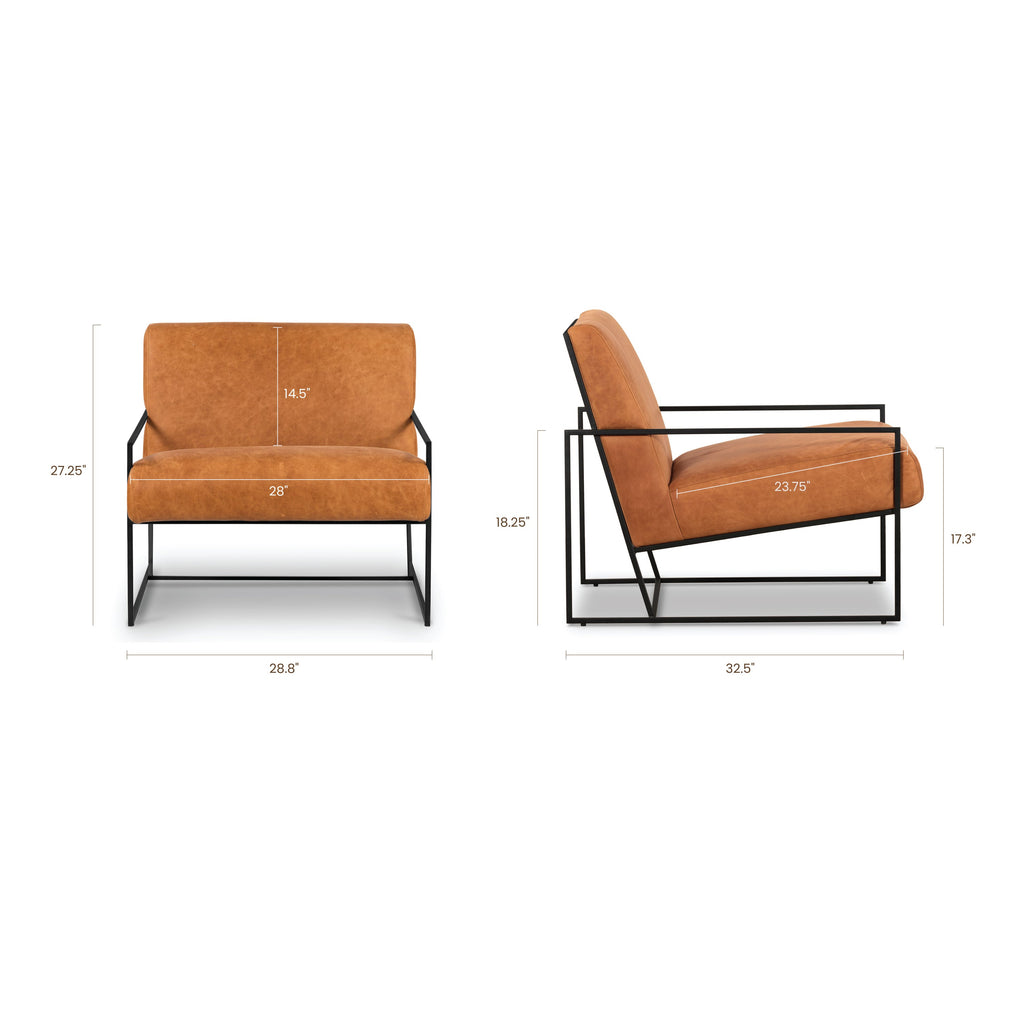 Fauteuil Lounge en Cuir | Cognac Tanné
