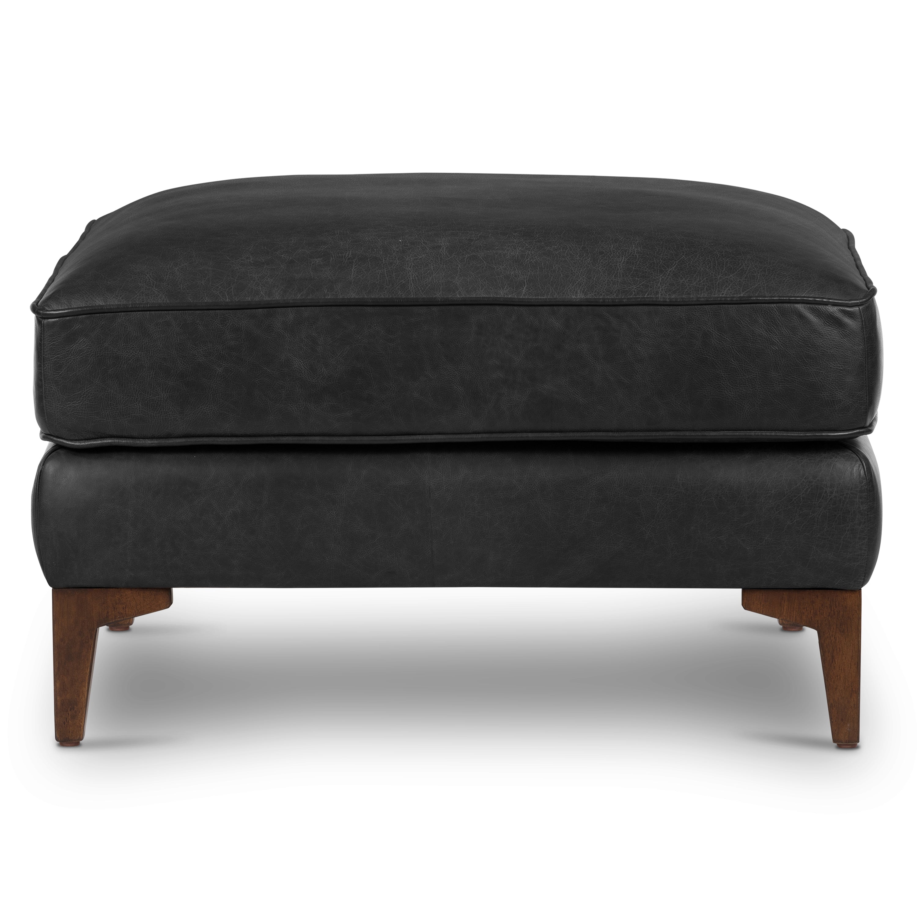 Ottoman en cuir | Noir onyx