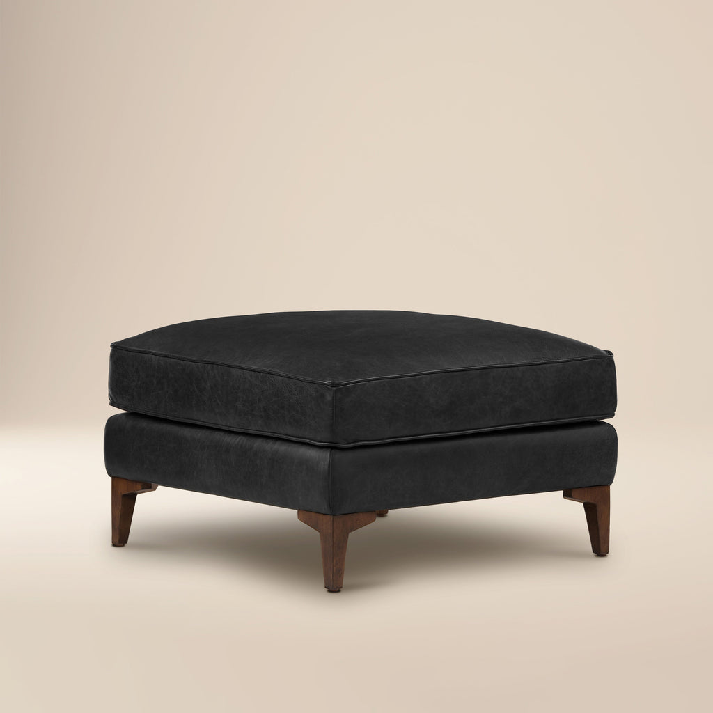 Ottoman en cuir | Noir onyx