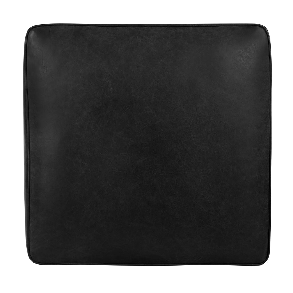 Ottoman en cuir | Noir onyx