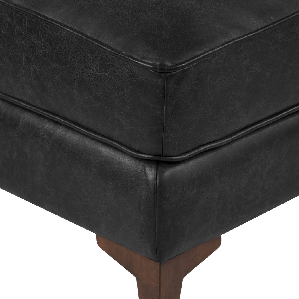 Ottoman en cuir | Noir onyx