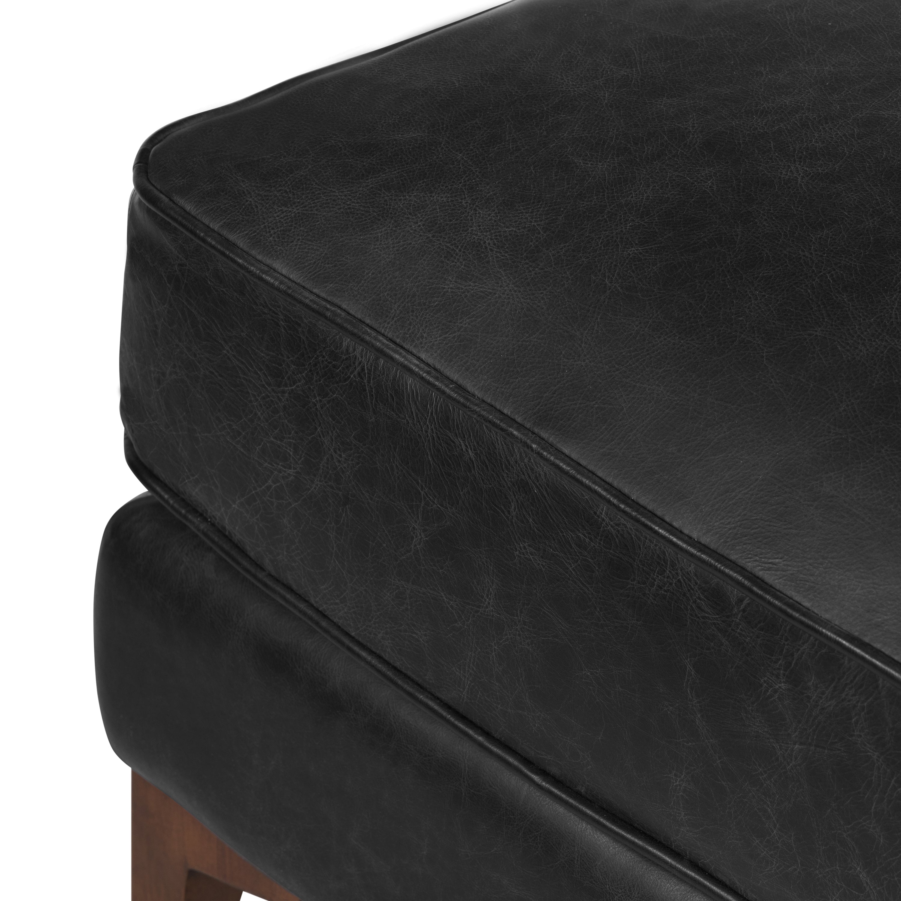 Ottoman en cuir | Noir onyx