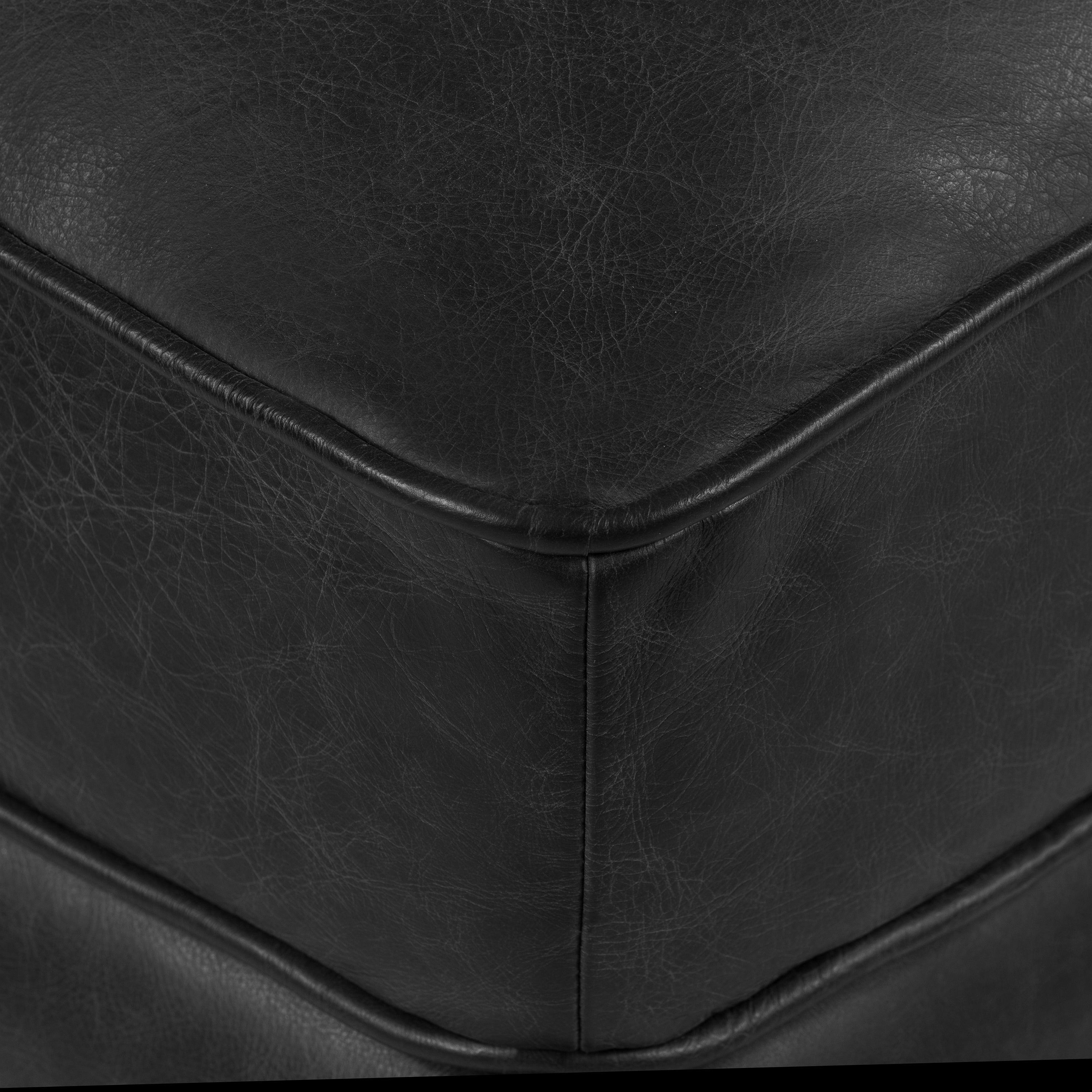 Ottoman en cuir | Noir onyx