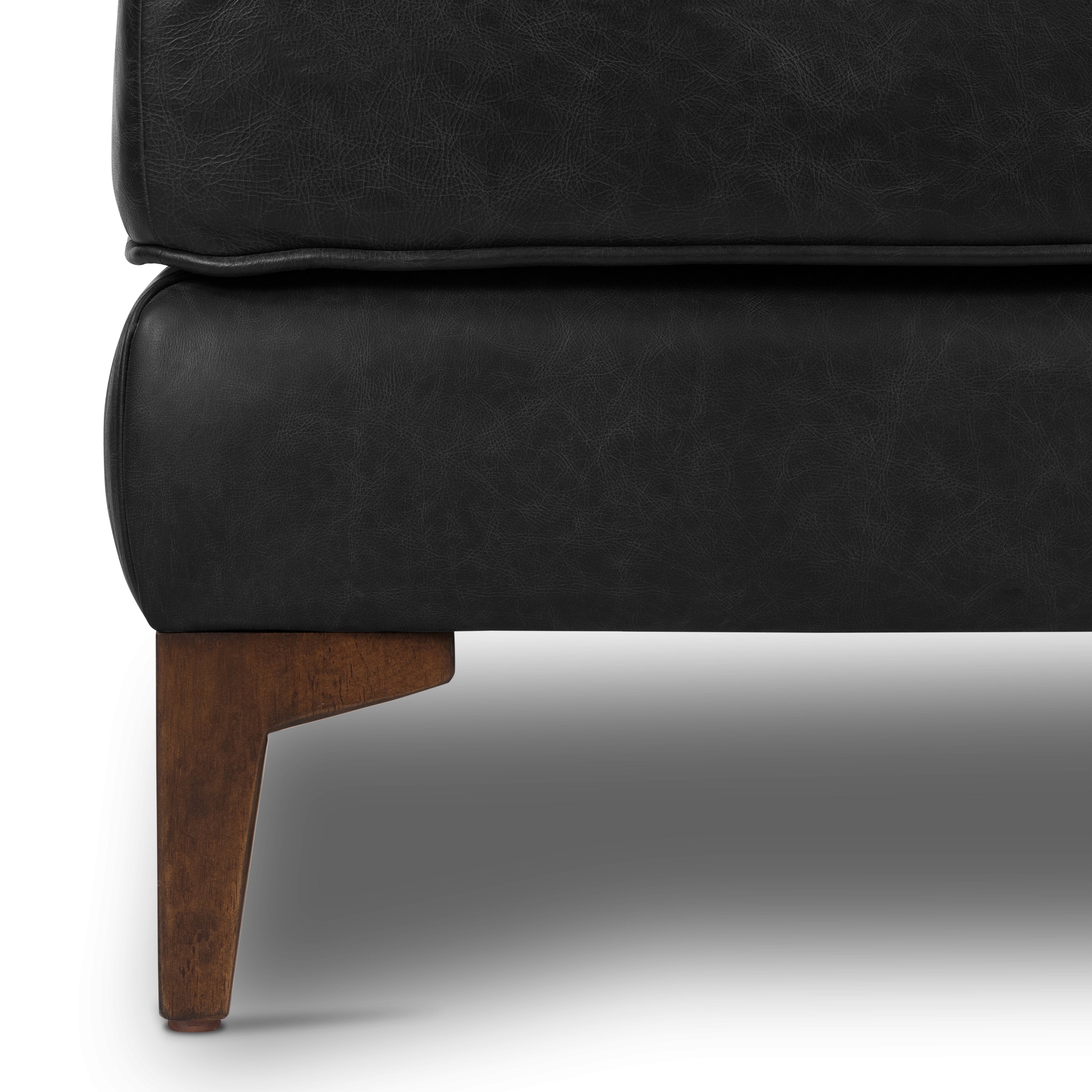 Ottoman en cuir | Noir onyx